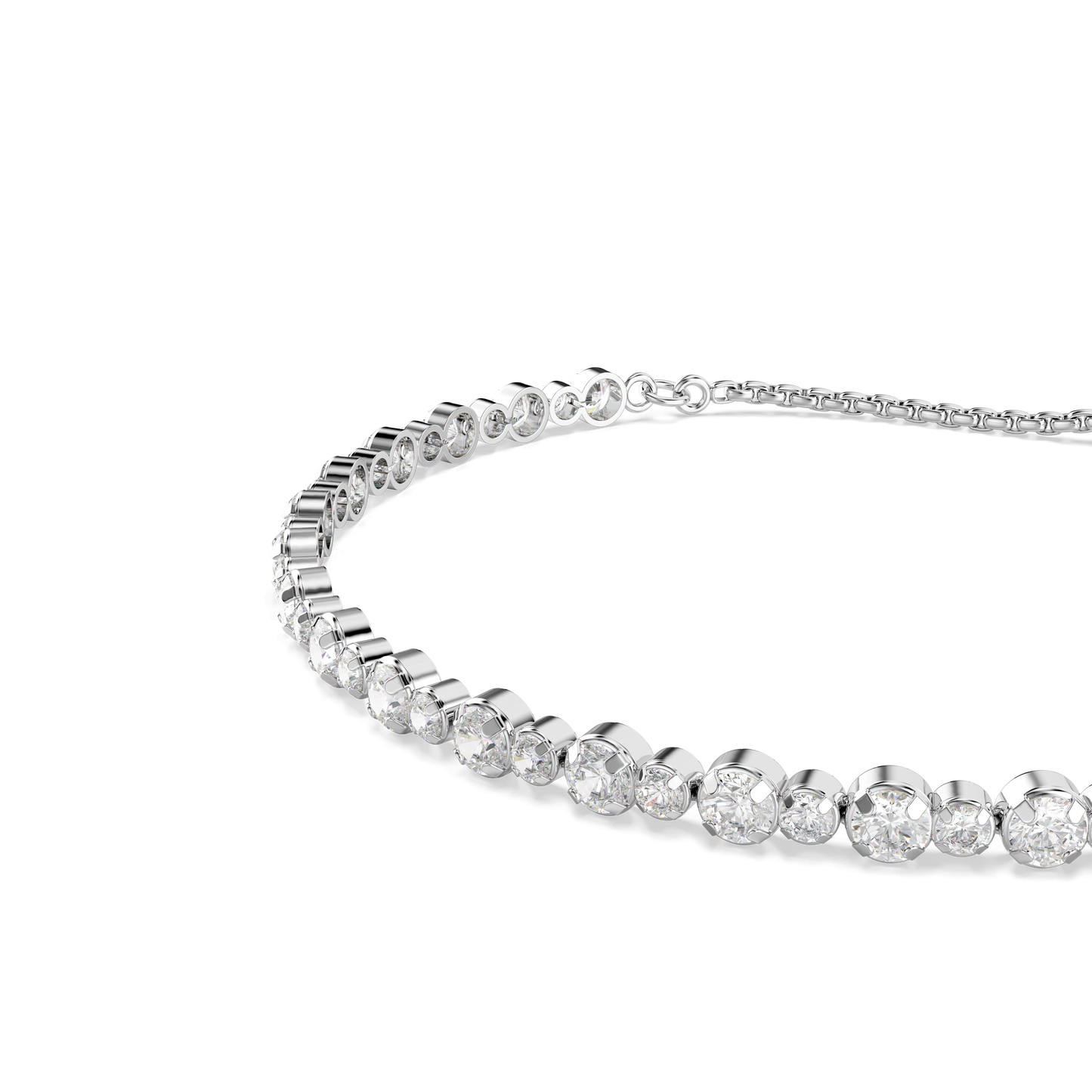 Matrix Tennis bracelet, Mixed round cuts, White, Rhodium plated 5677813