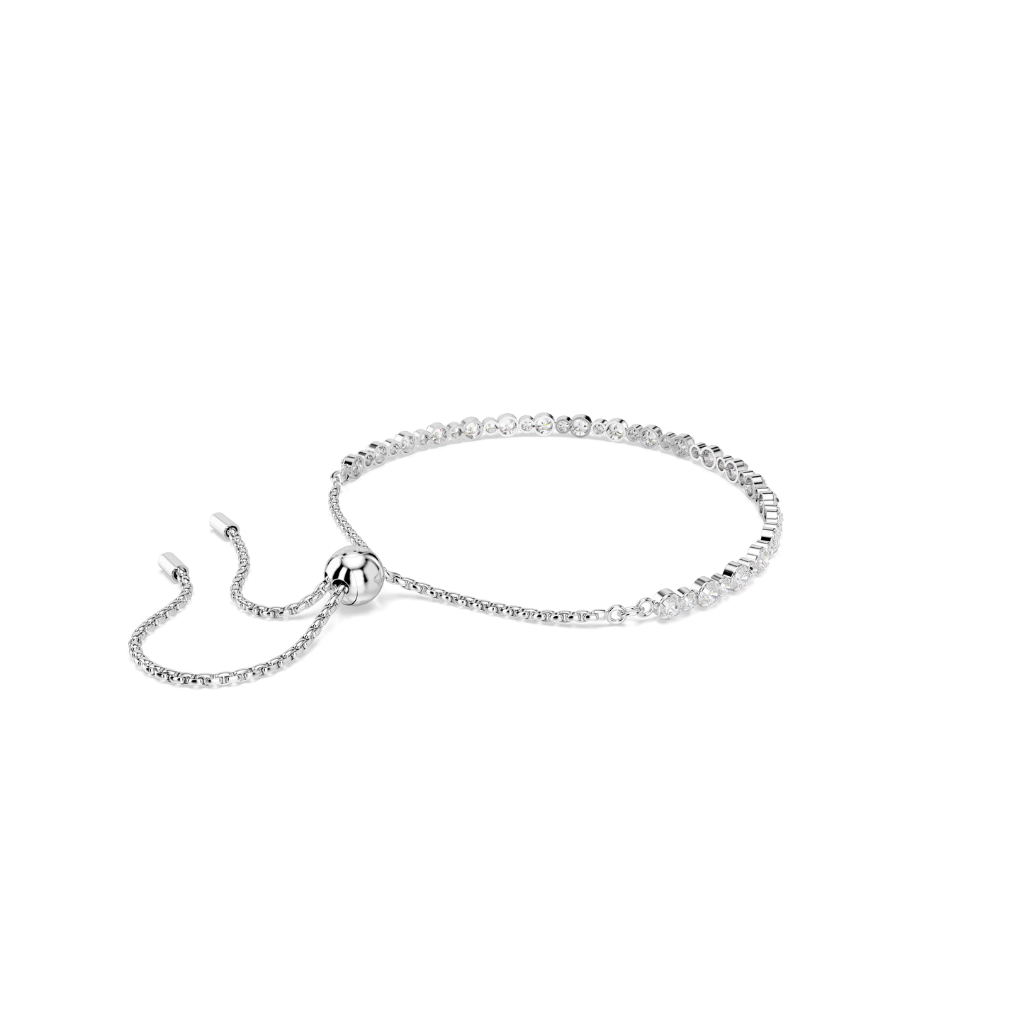 Matrix Tennis bracelet, Mixed round cuts, White, Rhodium plated 5677813