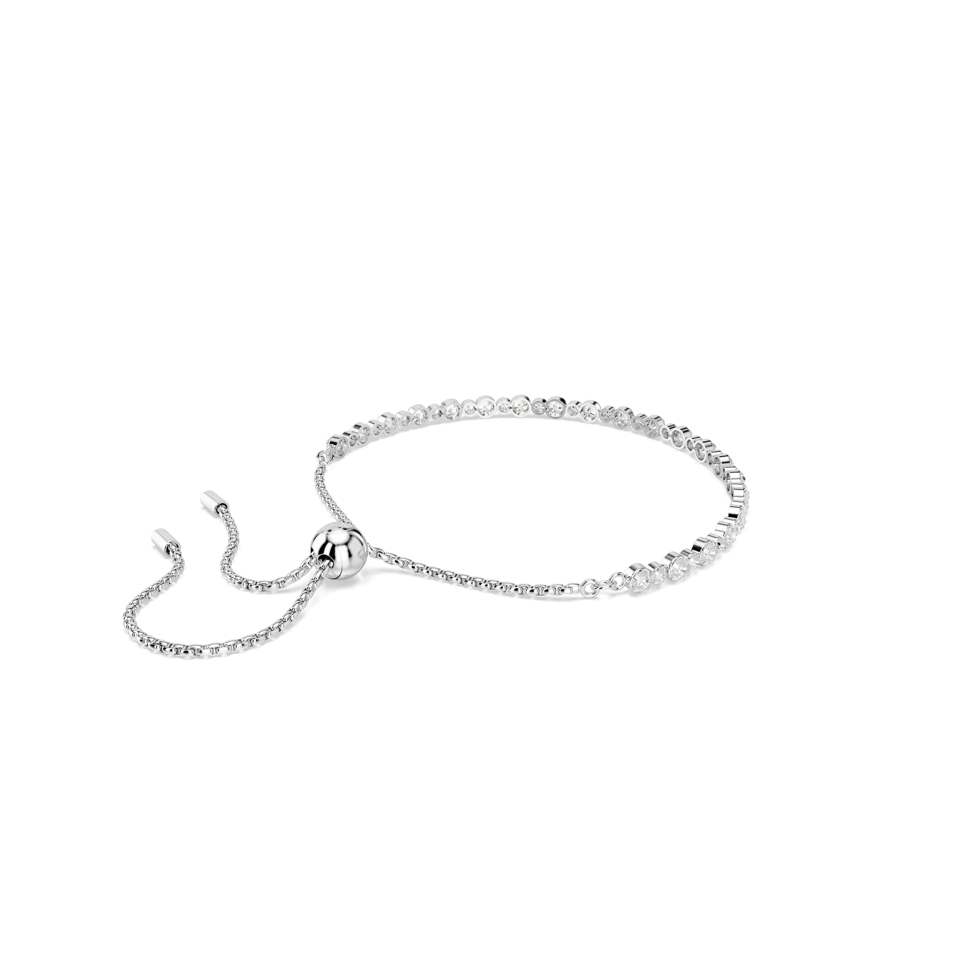 Matrix Tennis bracelet, Mixed round cuts, White, Rhodium plated 5677813