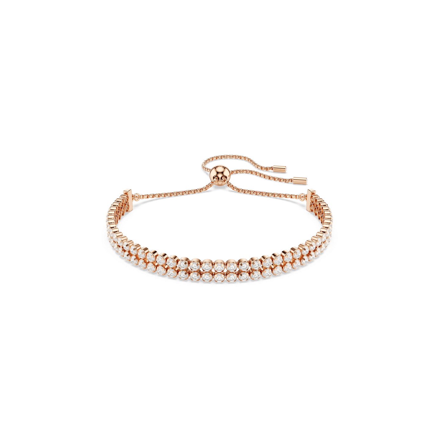 Matrix Tennis bracelet, Round cut, White, Rose gold-tone plated 5677823