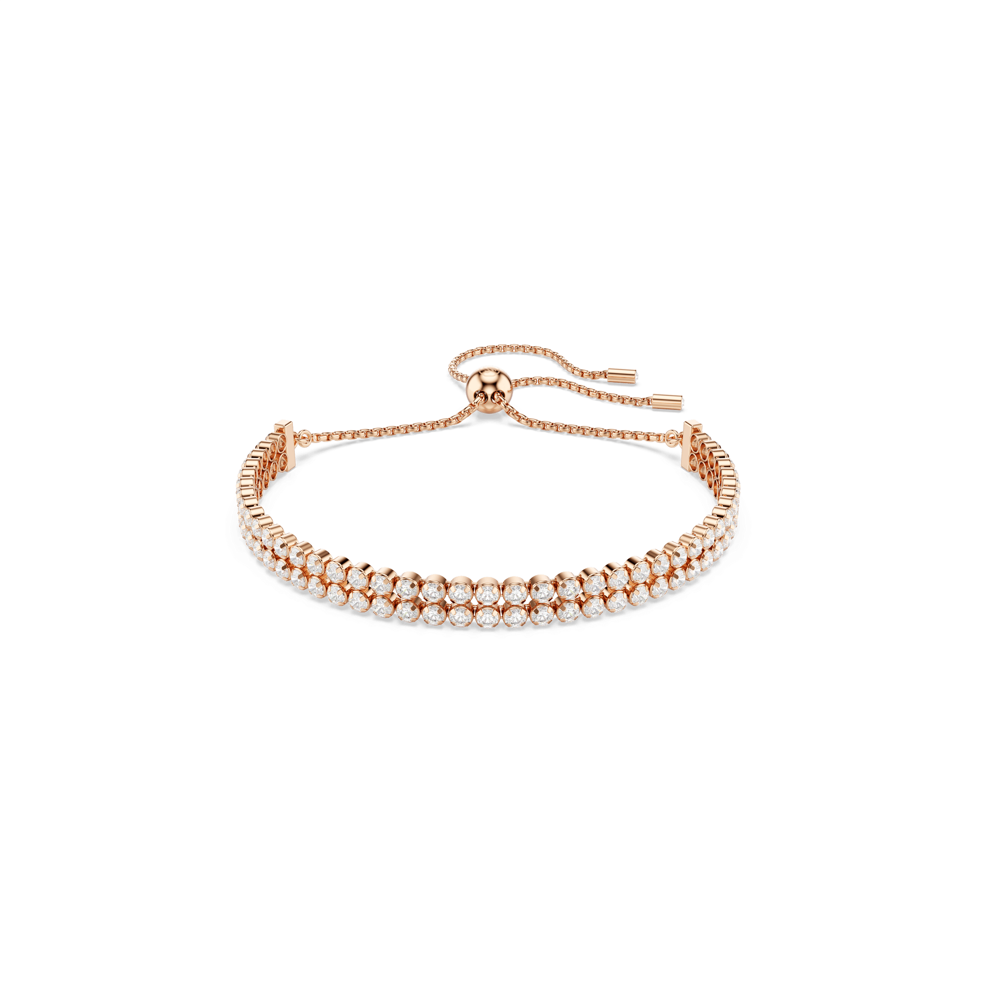 Matrix Tennis bracelet, Round cut, White, Rose gold-tone plated 5677823