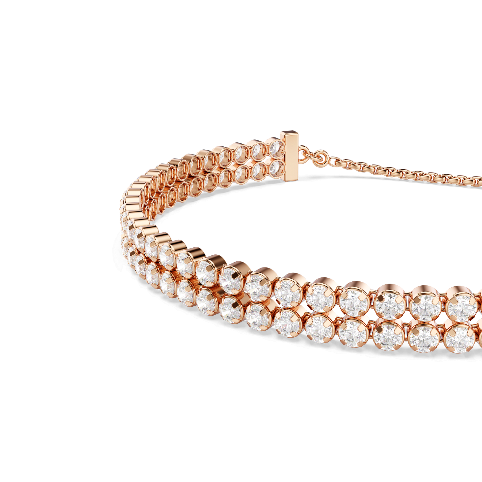 Matrix Tennis bracelet, Round cut, White, Rose gold-tone plated 5677823
