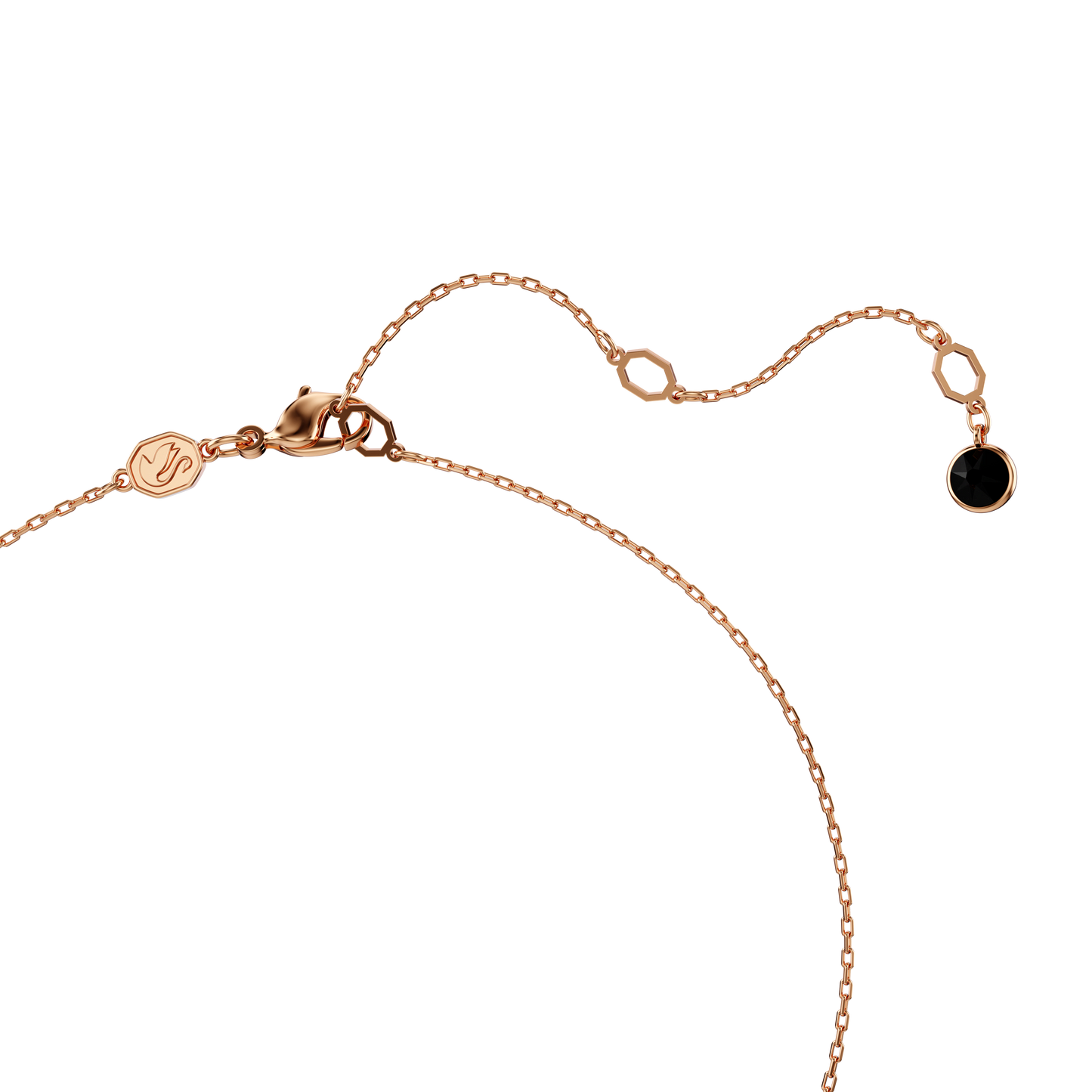 Swan pendant, Swan, Black, Rose gold-tone plated 5678045
