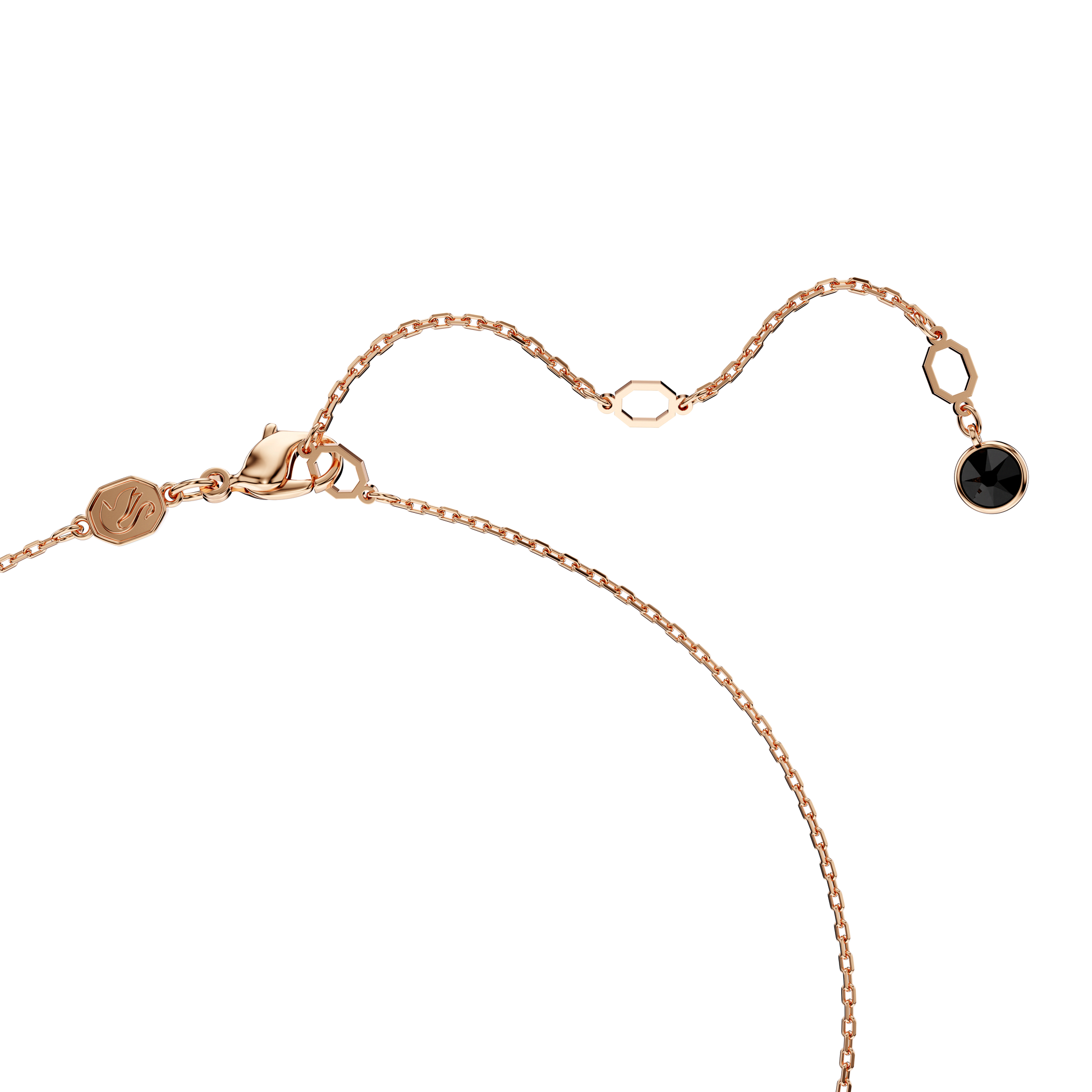 Swan pendant, Swan, Small, Black, Rose gold-tone plated 5678046