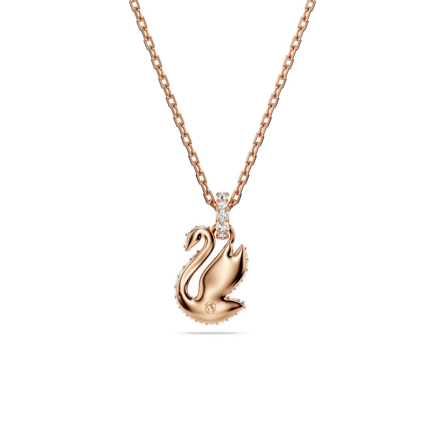 Swan pendant, Swan, Small, Black, Rose gold-tone plated 5678046