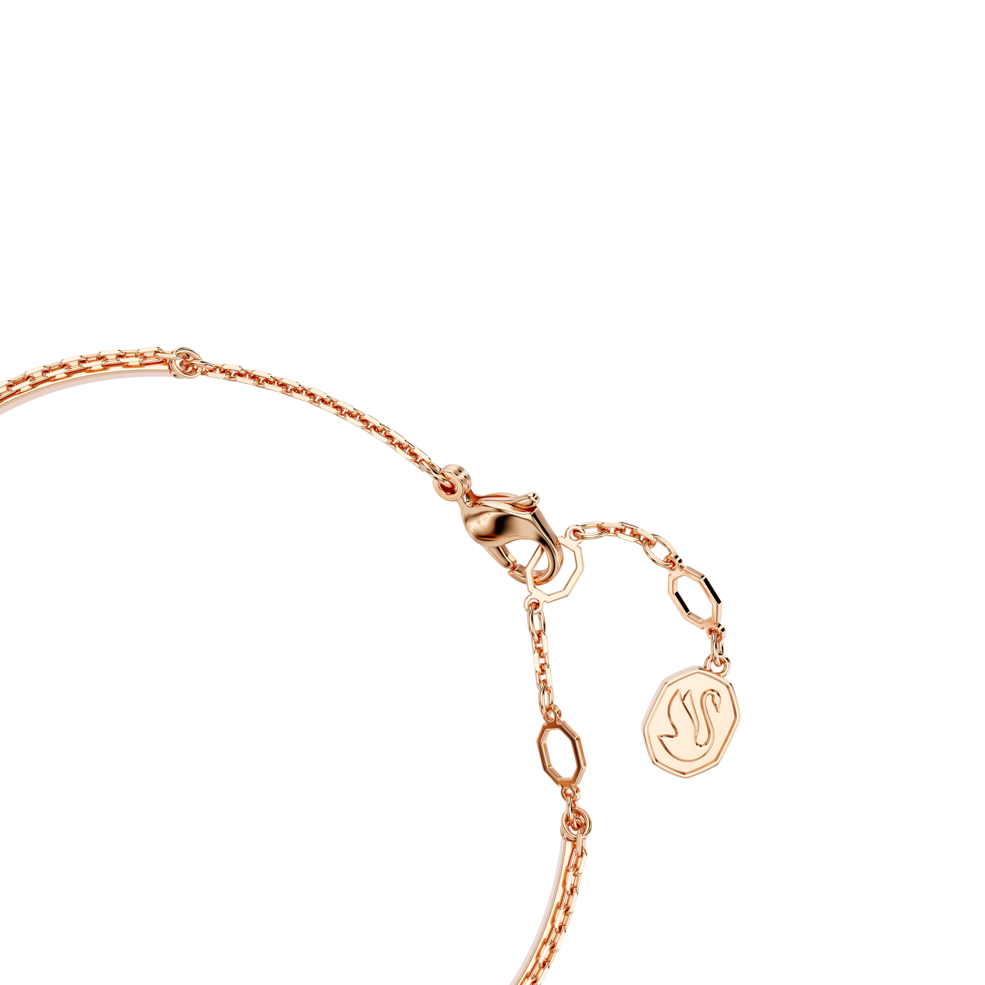 Swan bangle, Swan, Black, Rose gold-tone plated 5678048