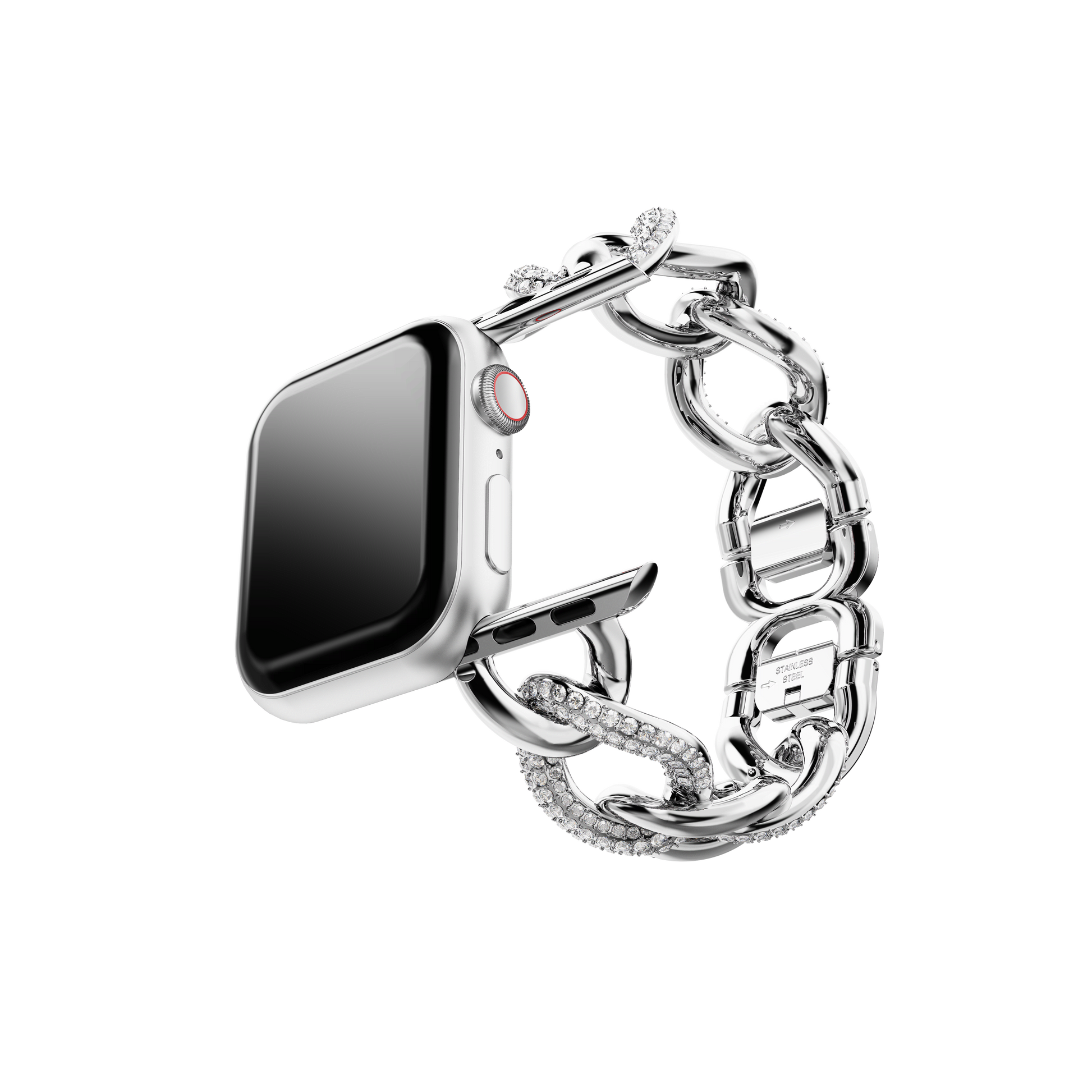 Chain strap, For Apple Watch® 40mm & 41mm, Silver tone, Stainless steel 5678671