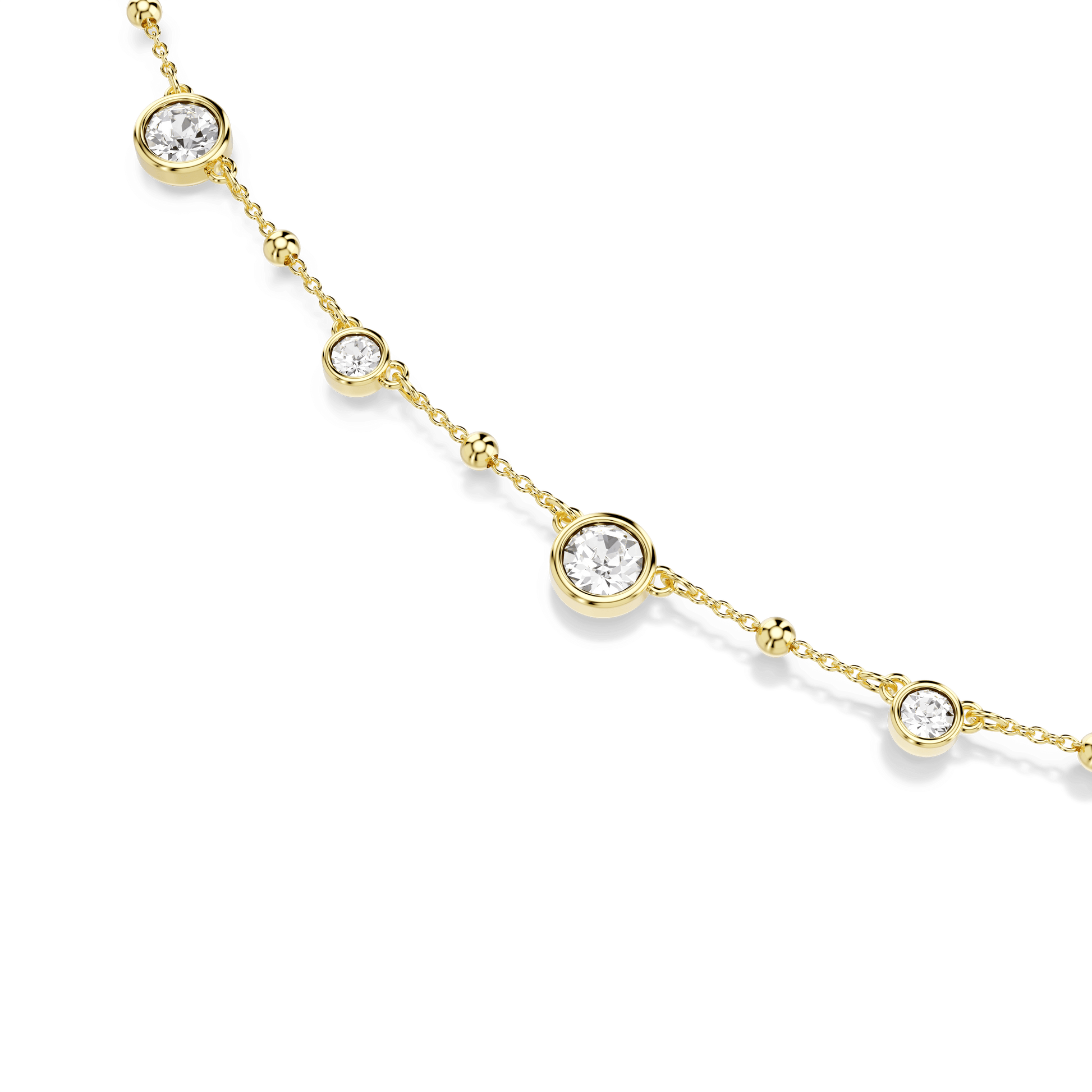 Imber strandage, Round cut, White, Gold-tone plated 5680091