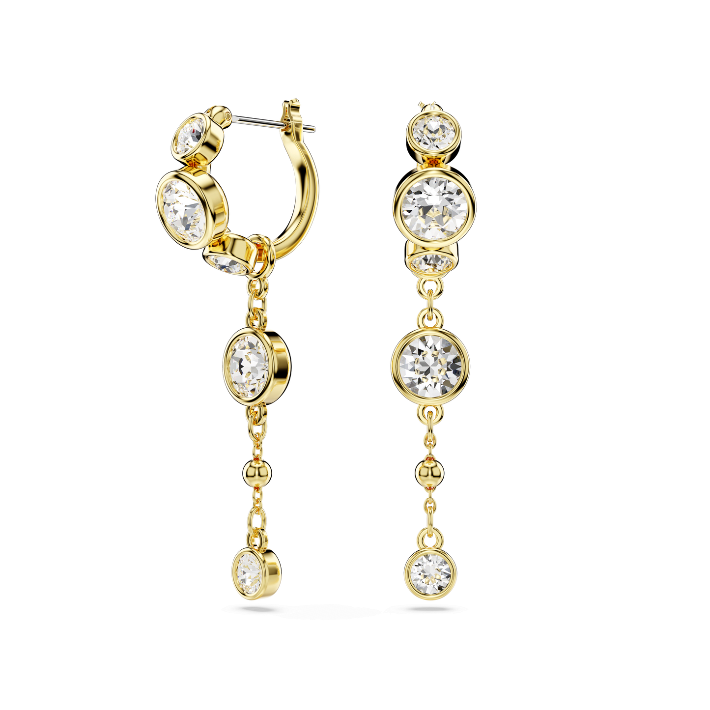 Imber drop earrings, Round cut, White, Mixed metal finish 5680097