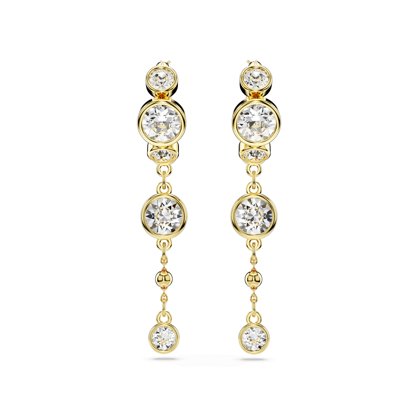 Imber drop earrings, Round cut, White, Mixed metal finish 5680097