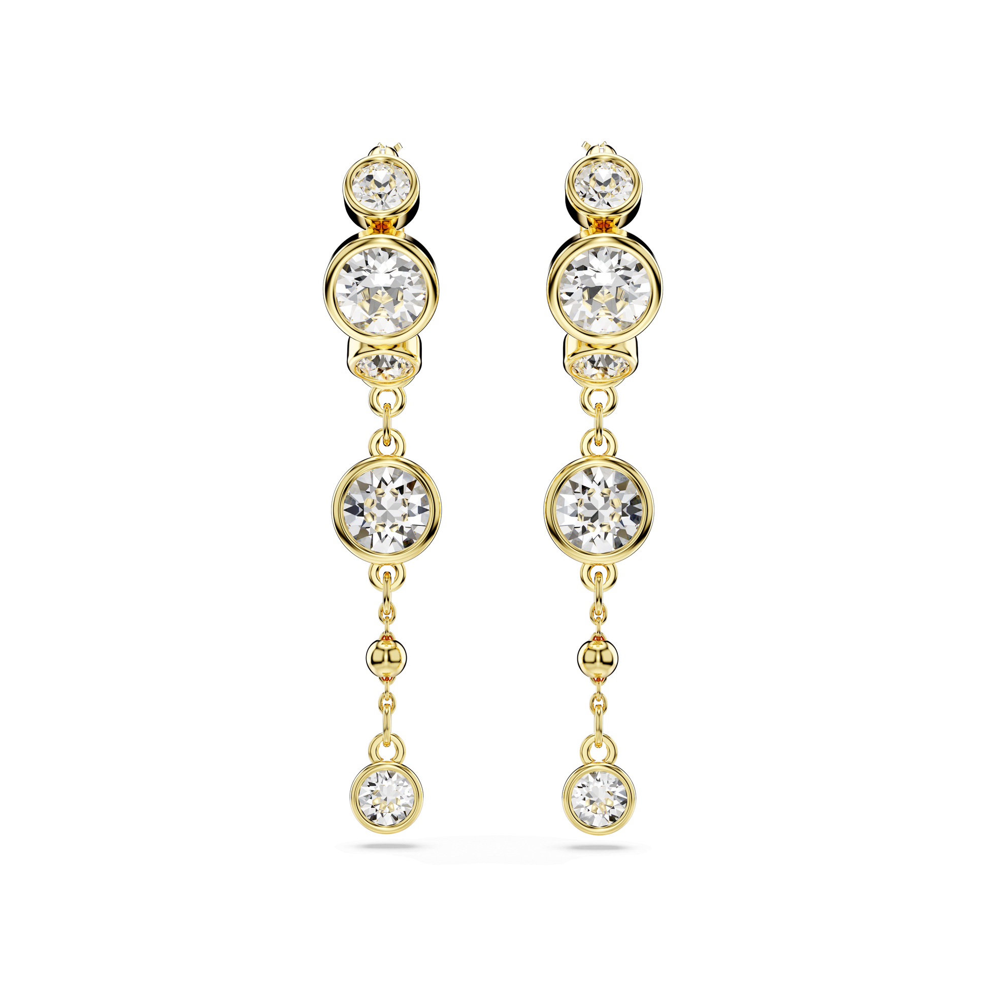 Imber drop earrings, Round cut, White, Mixed metal finish 5680097