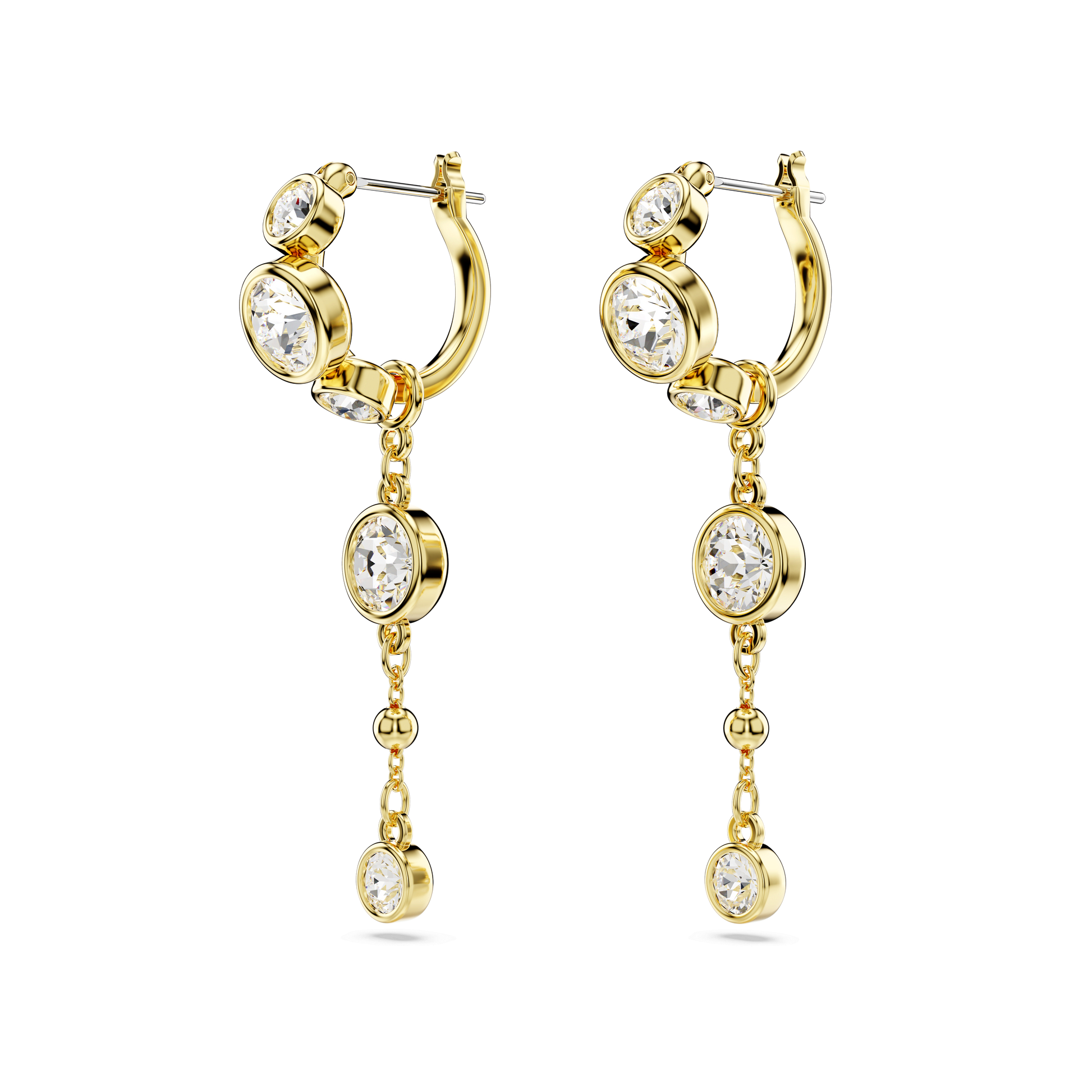 Imber drop earrings, Round cut, White, Mixed metal finish 5680097