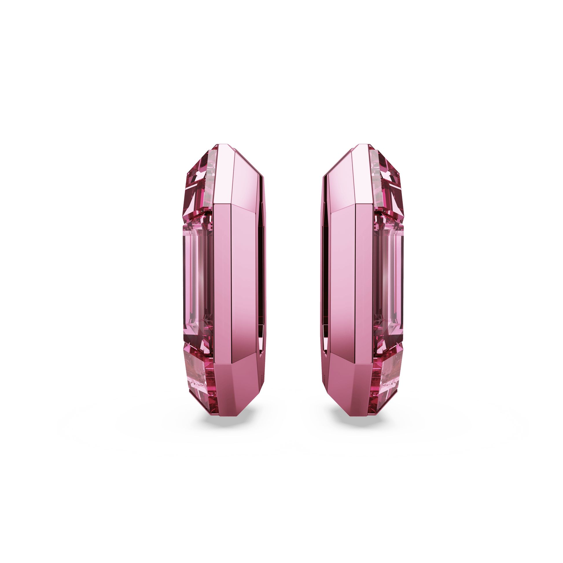 Lucent hoop earrings, Octagon shape, Small, Pink 5680783