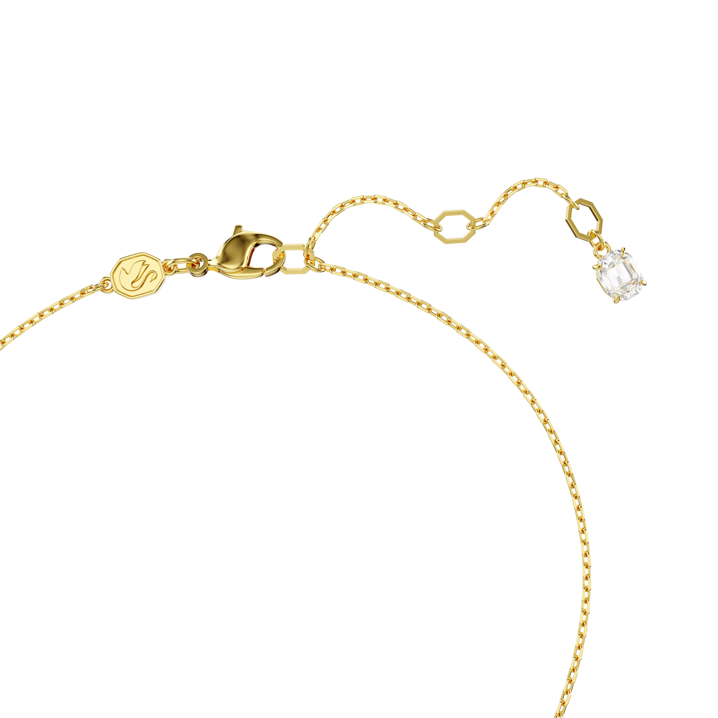 Idyllia pendant, Octagon cut, Crystal pearl, Heart, Pink, Gold-tone plated 5680784