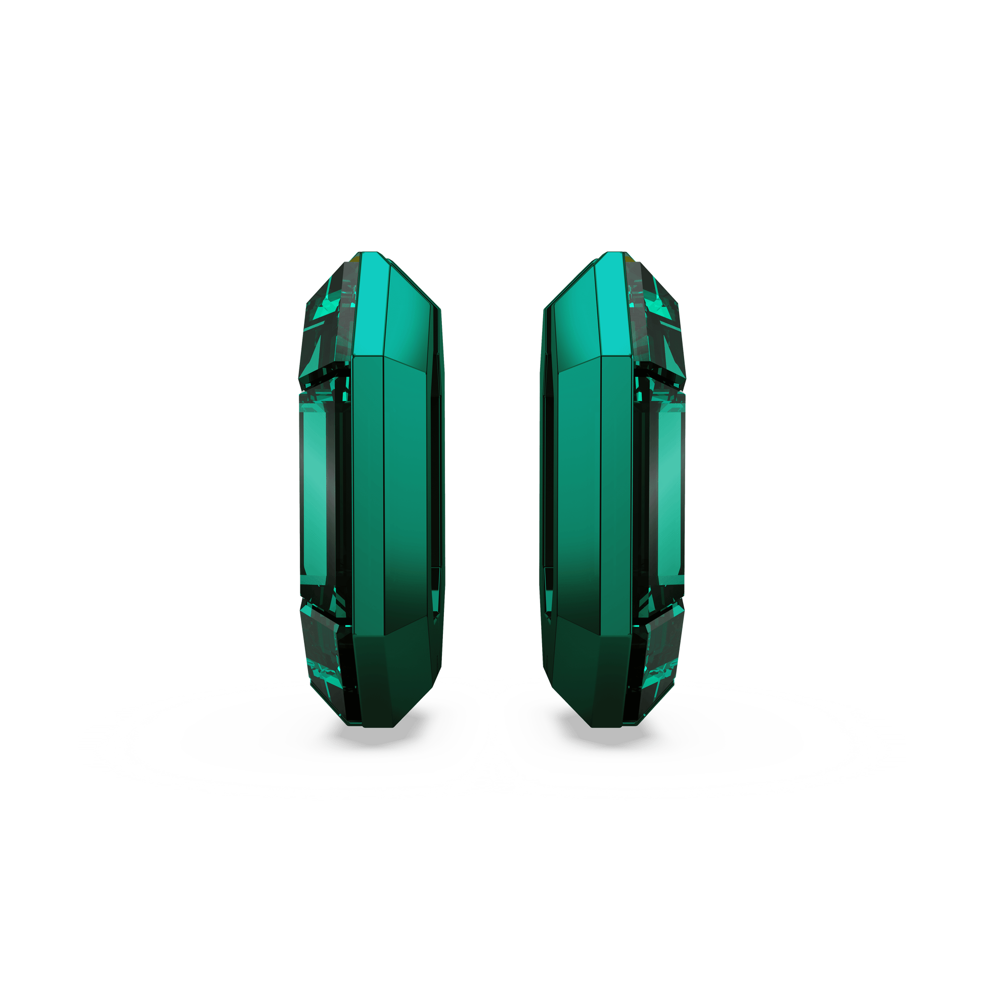Lucent hoop earrings, Octagon shape, Small, Green 5680786