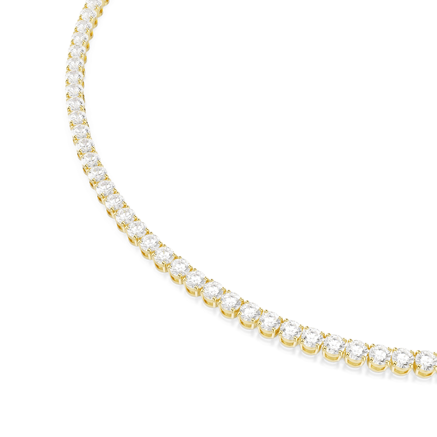 Matrix Tennis necklace, Round cut, White, Gold-tone plated 5681795