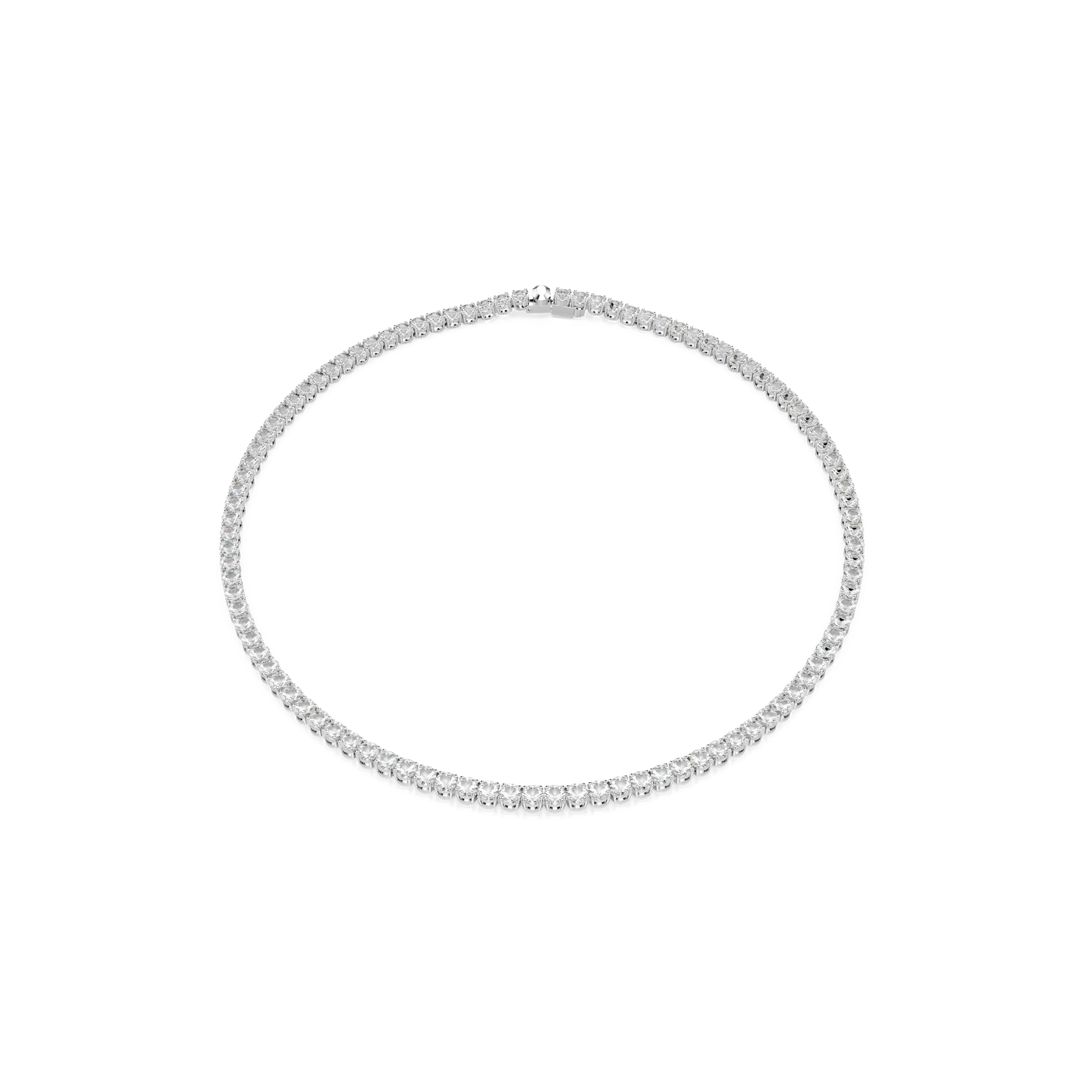 Matrix Tennis necklace, Round cut, White, Rhodium plated 5681796