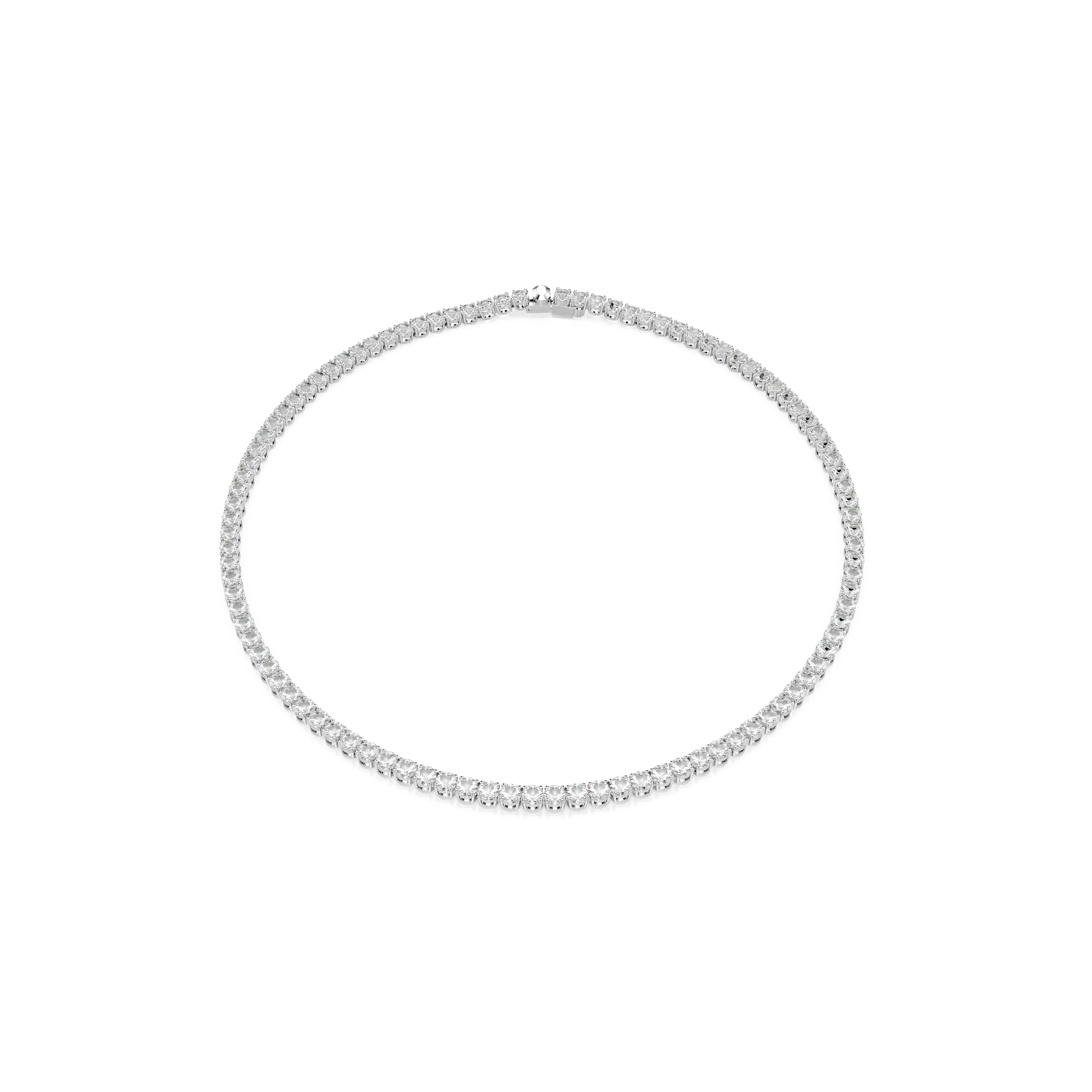 Matrix Tennis necklace, Round cut, White, Rhodium plated 5681796