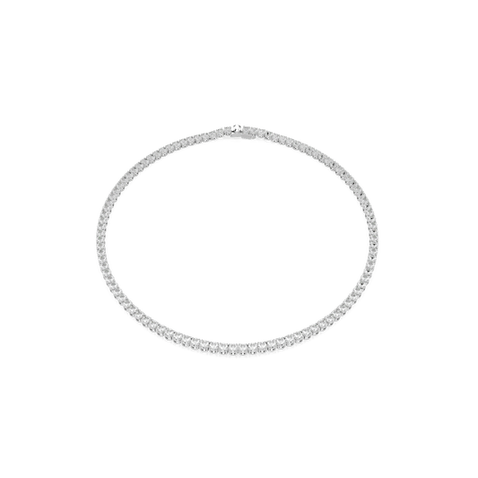 Matrix Tennis necklace, Round cut, White, Rhodium plated 5681796