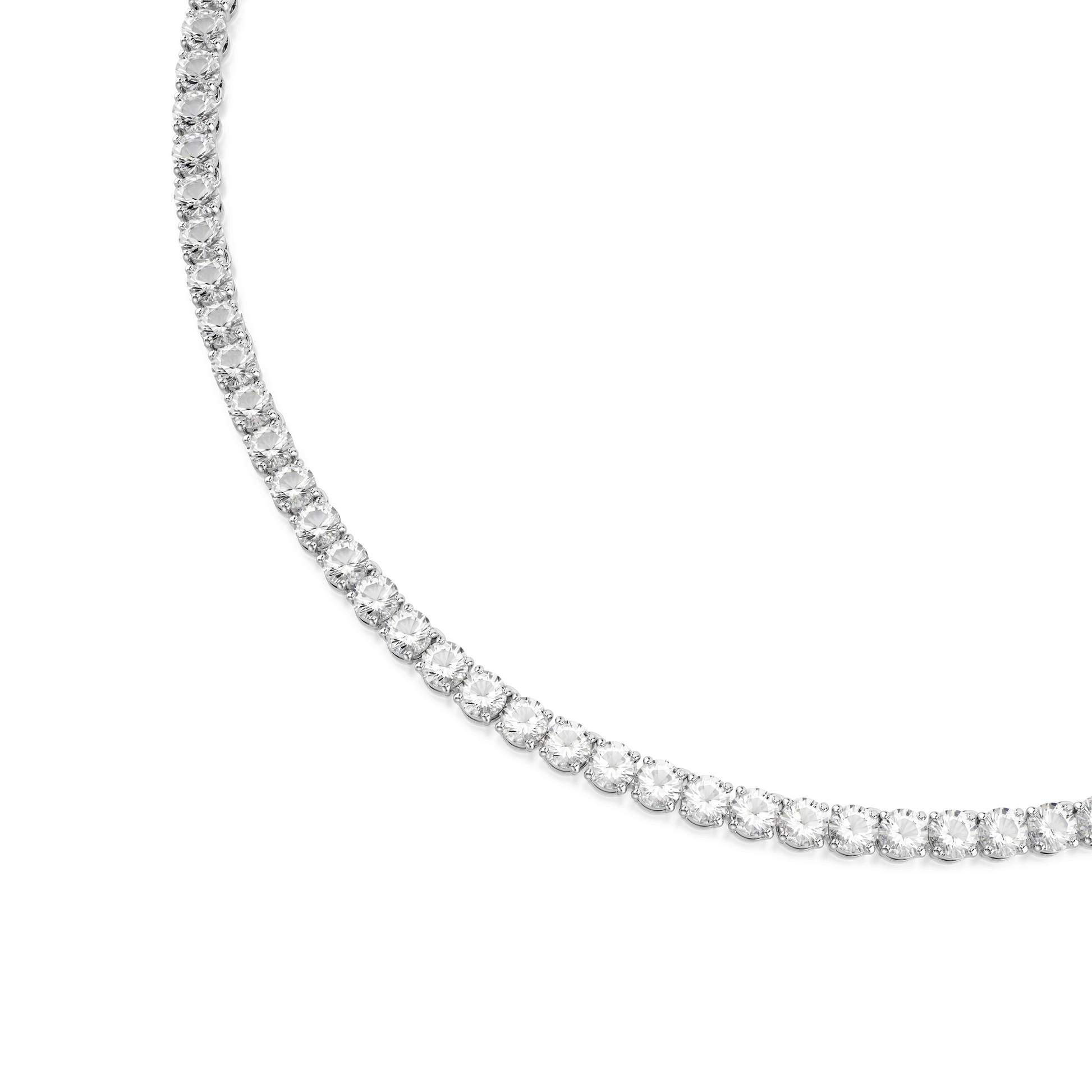 Matrix Tennis necklace, Round cut, White, Rhodium plated 5681796