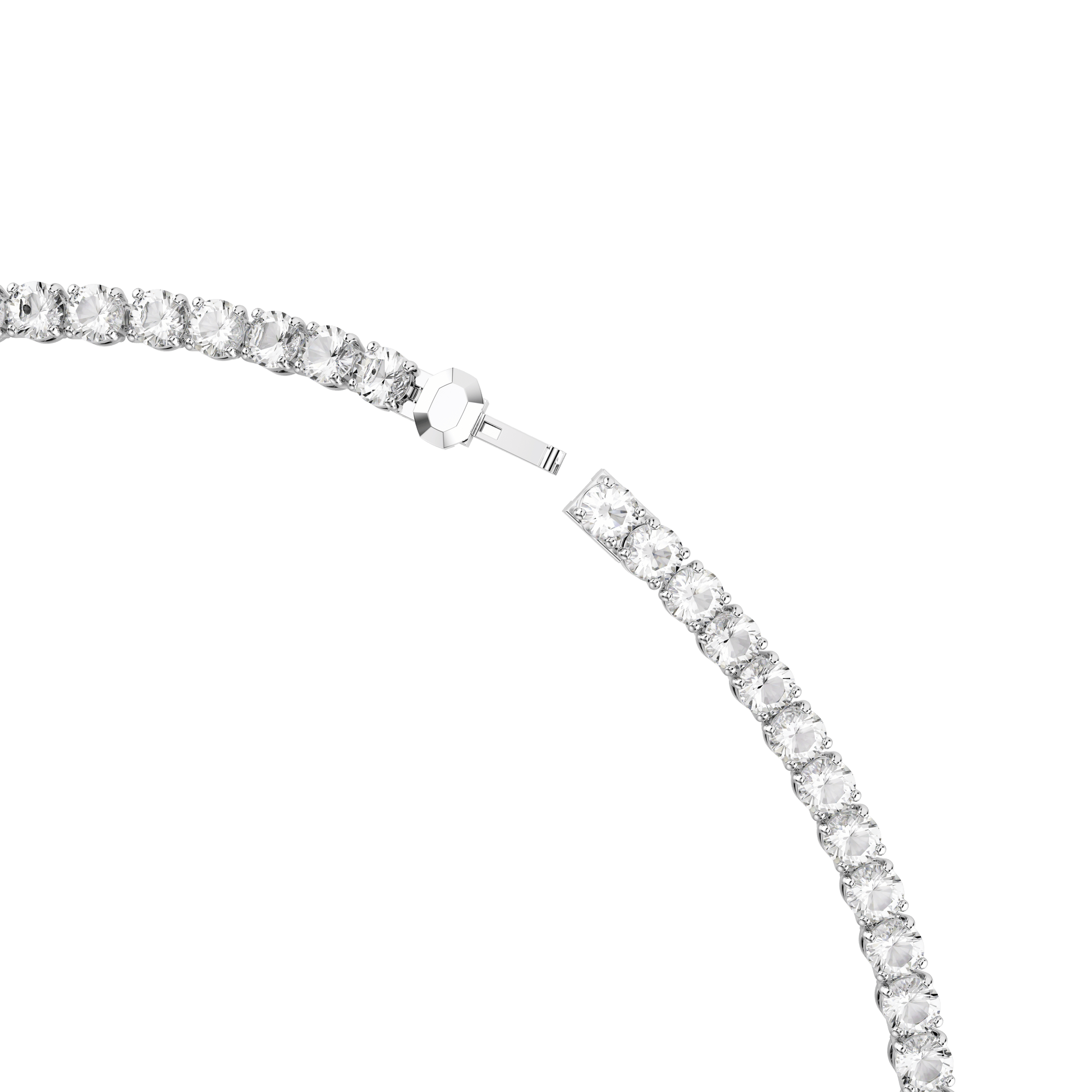Matrix Tennis necklace, Round cut, White, Rhodium plated 5681796
