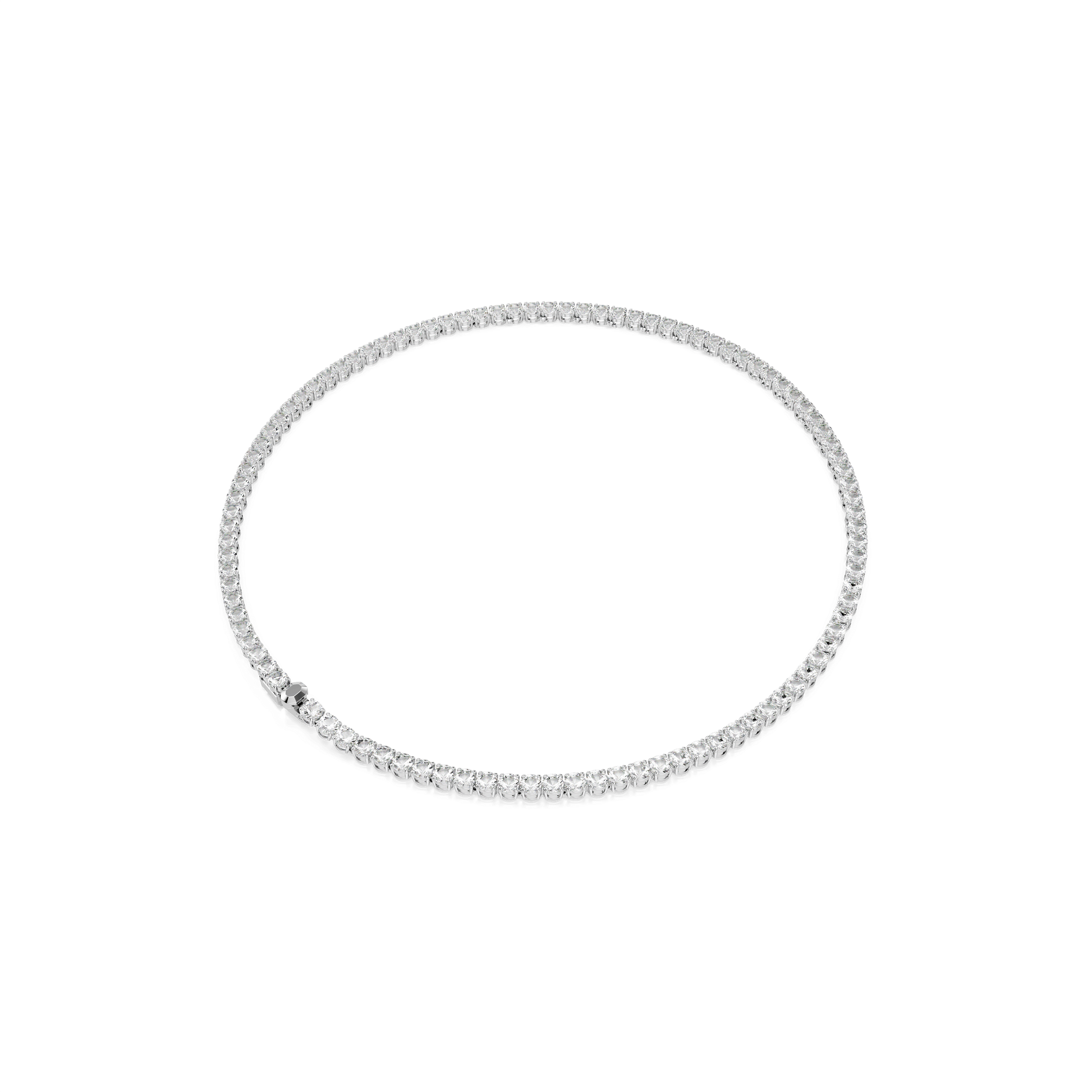 Matrix Tennis necklace, Round cut, White, Rhodium plated 5681796