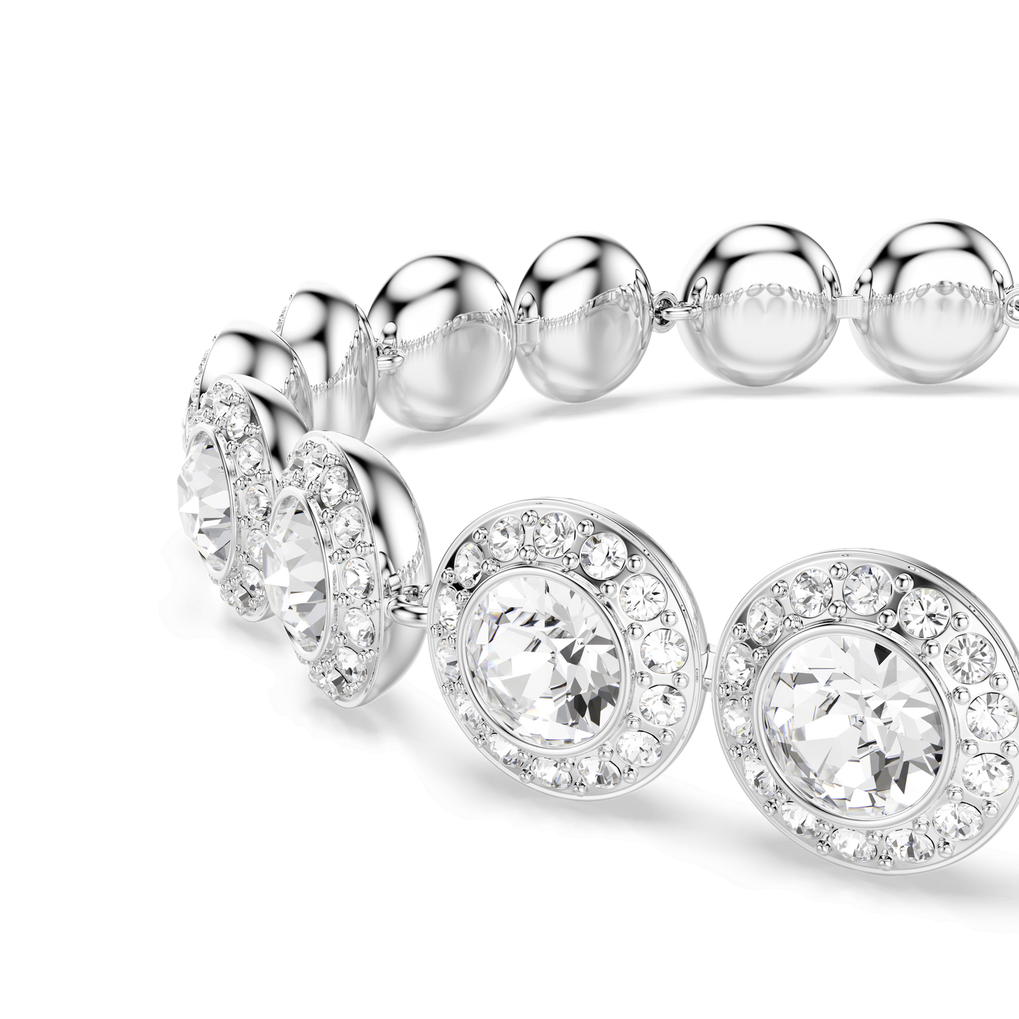 Una Angelic bracelet, Round cut, Small, White, Rhodium plated 5682279