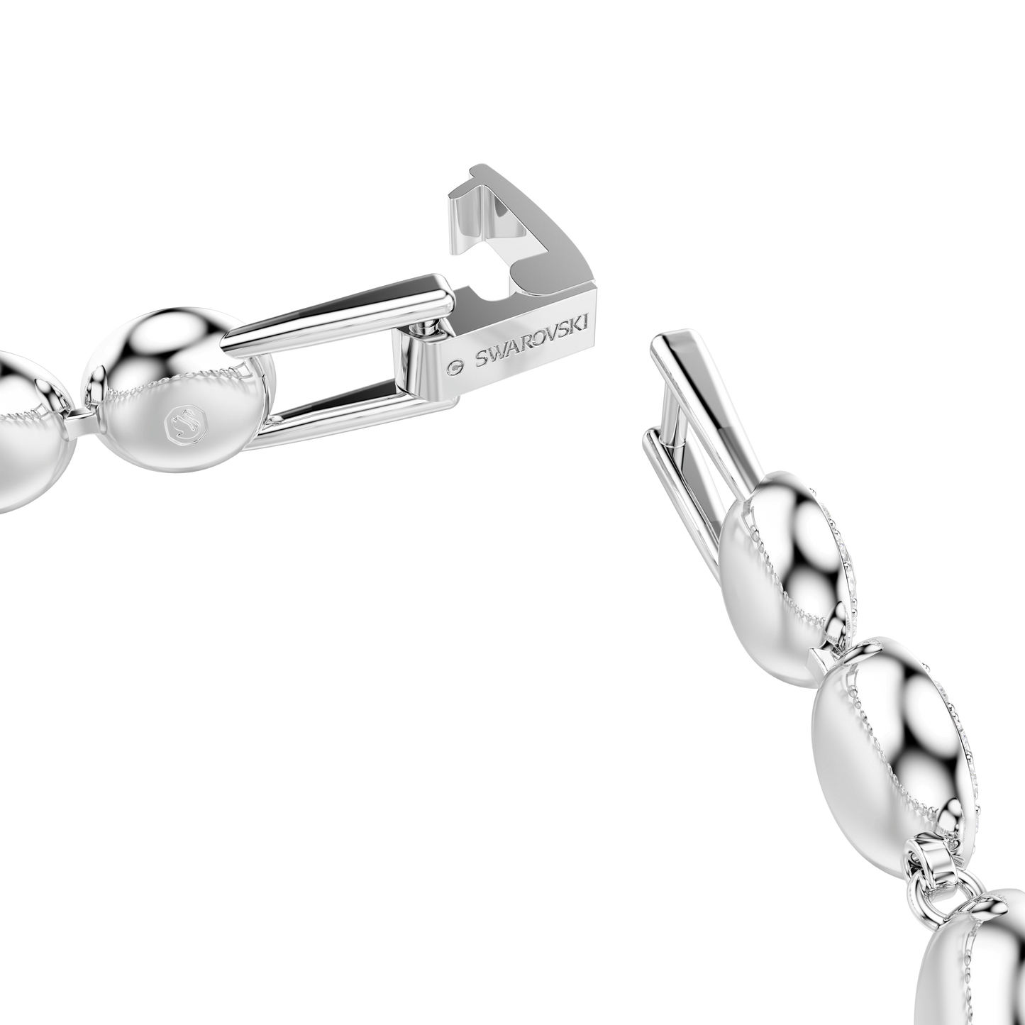 Una Angelic bracelet, Round cut, Small, White, Rhodium plated 5682279