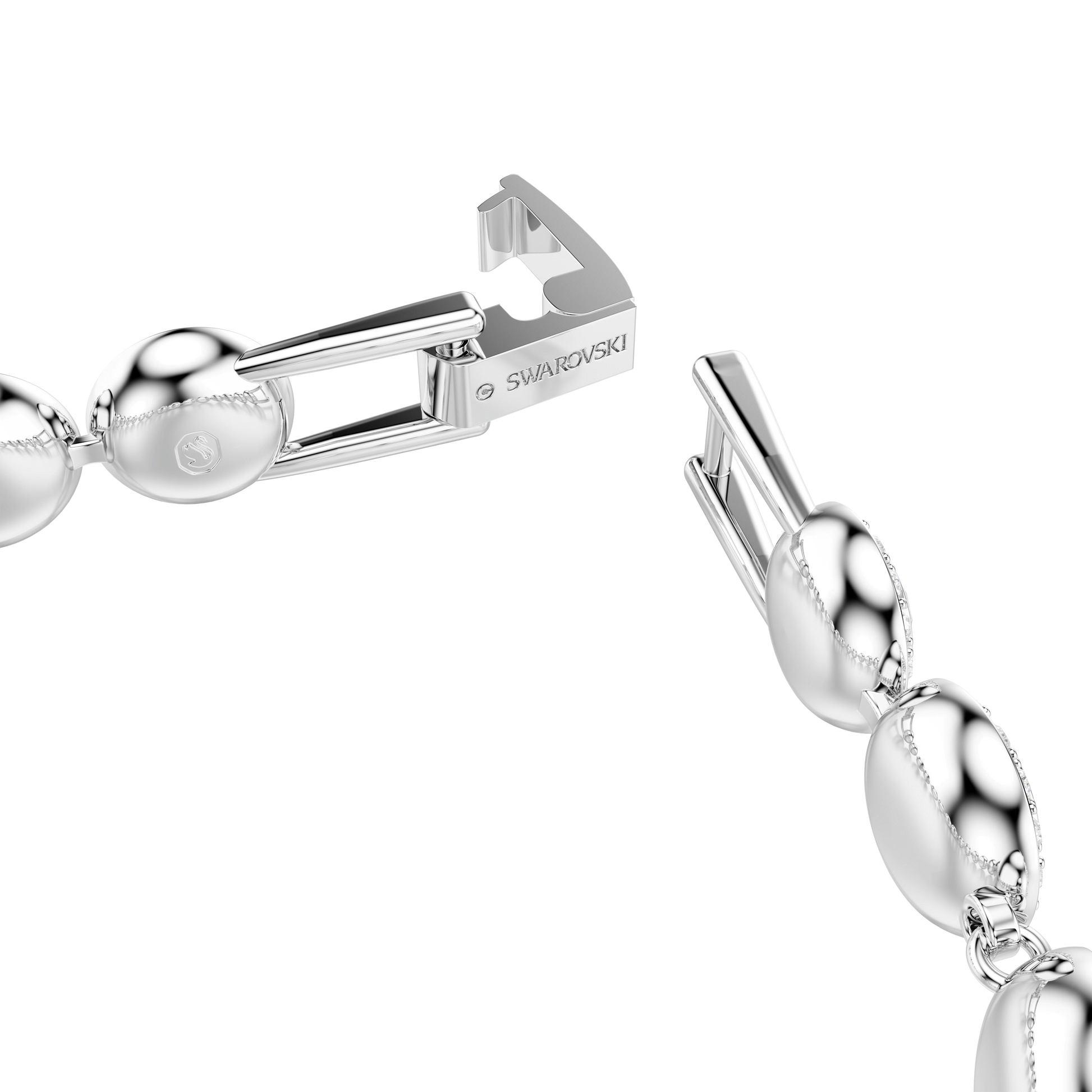 Una Angelic bracelet, Round cut, Small, White, Rhodium plated 5682279