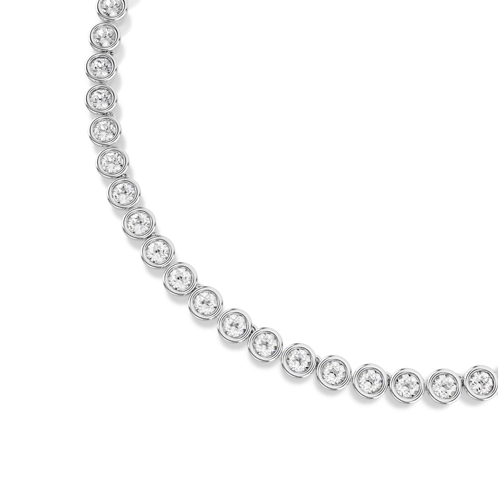 Imber Tennis necklace, Round cut, White, Rhodium plated 5682595
