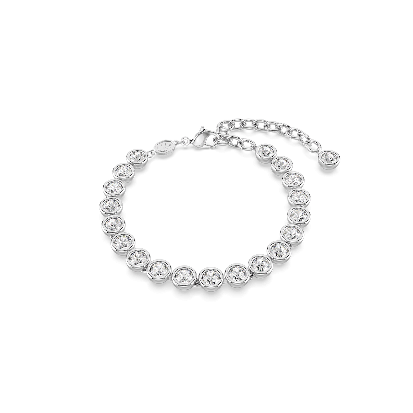 Imber Tennis bracelet, Round cut, White, Rhodium plated 5682666