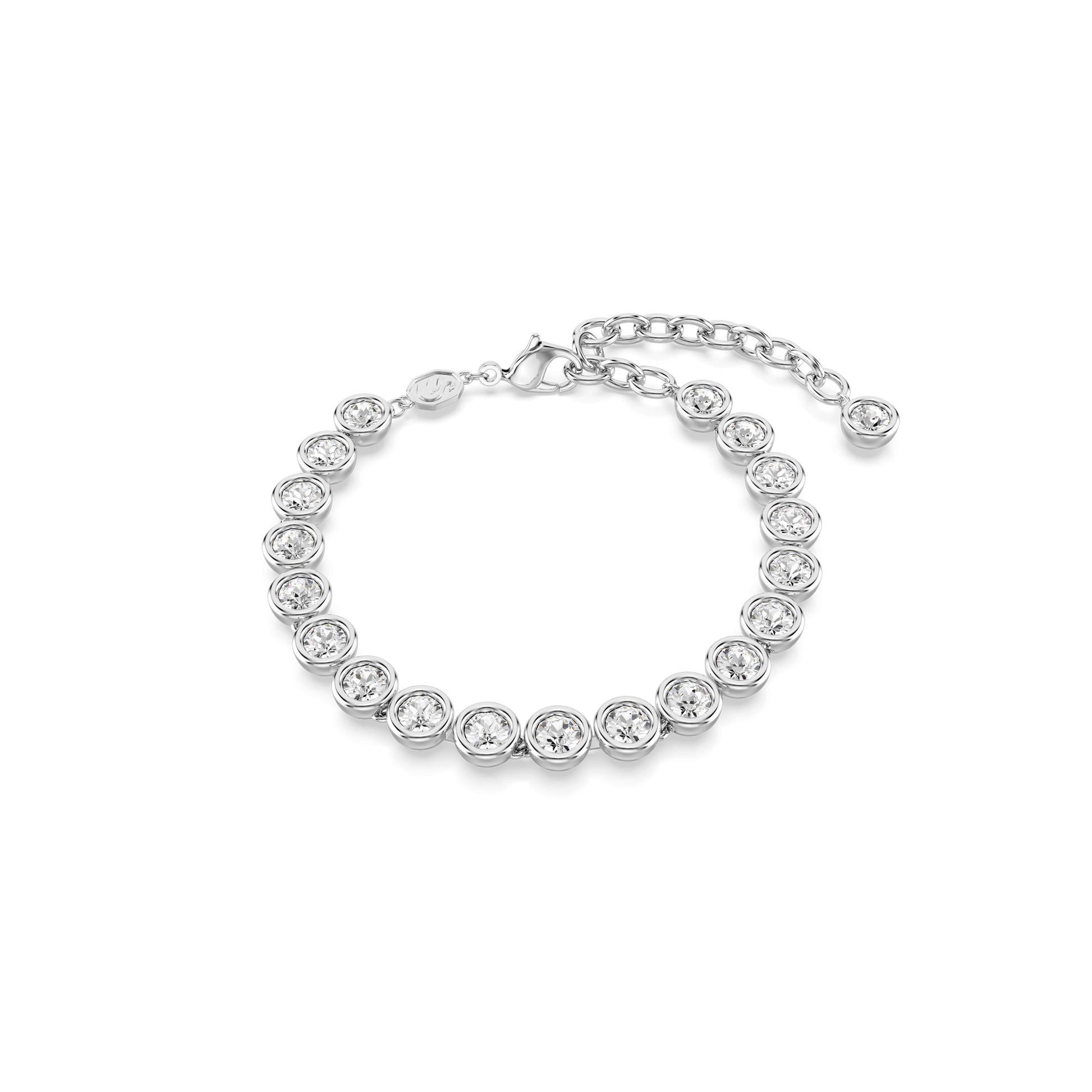 Imber Tennis bracelet, Round cut, White, Rhodium plated 5682666