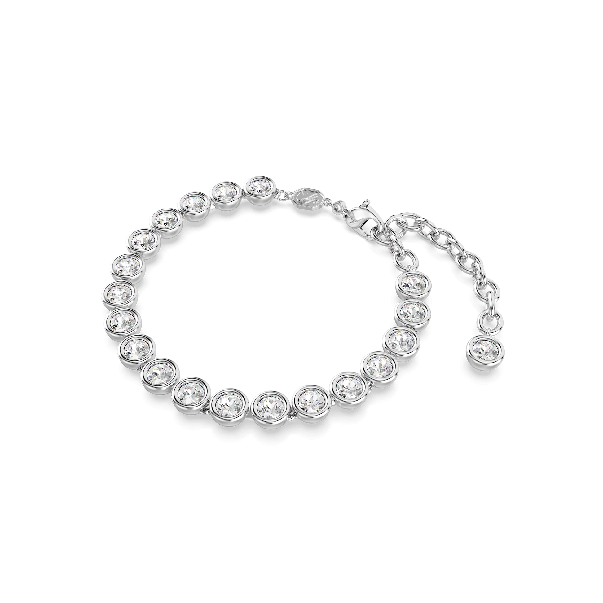Imber Tennis bracelet, Round cut, White, Rhodium plated 5682666