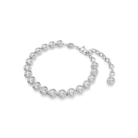 Imber Tennis bracelet, Round cut, White, Rhodium plated 5682666