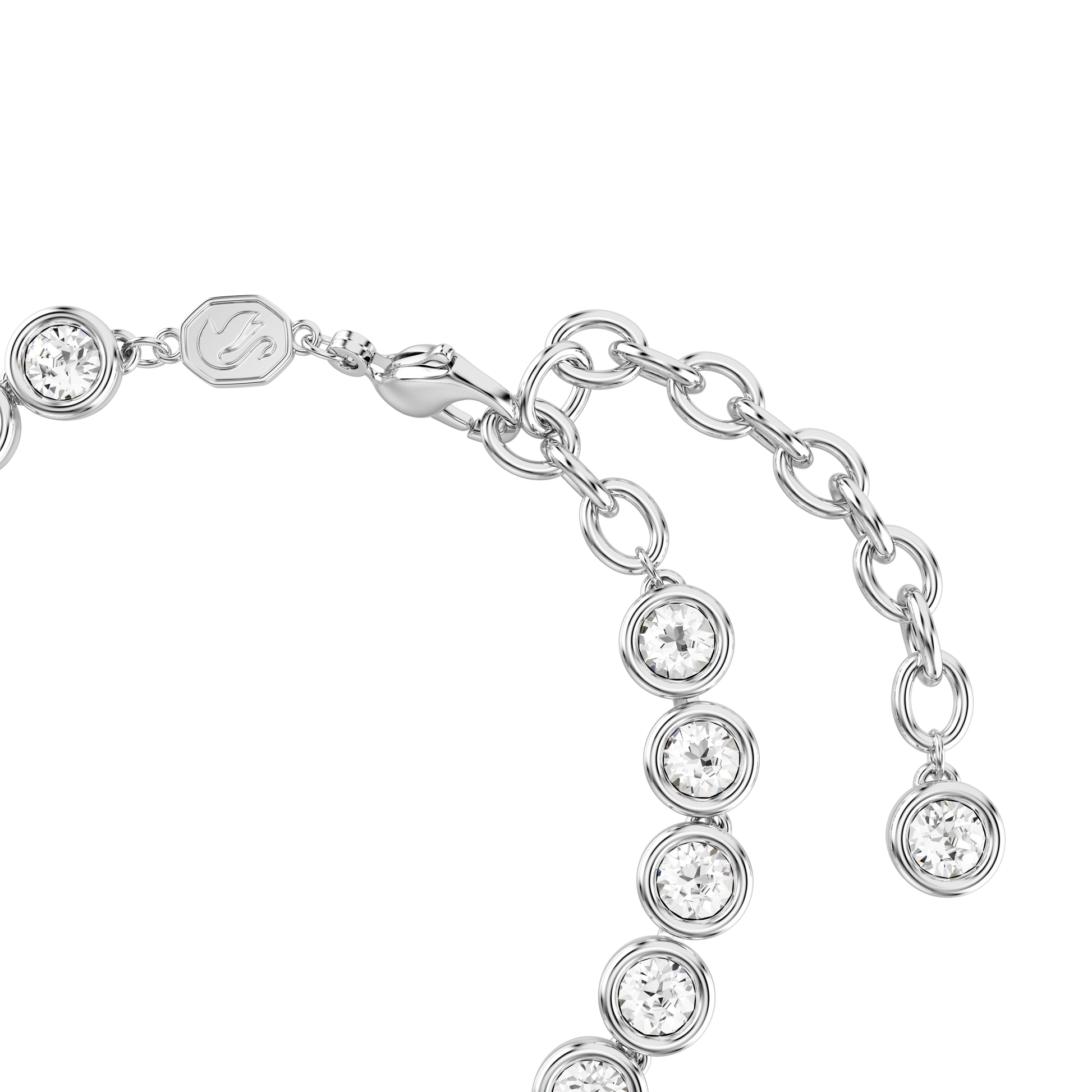 Imber Tennis bracelet, Round cut, White, Rhodium plated 5682666