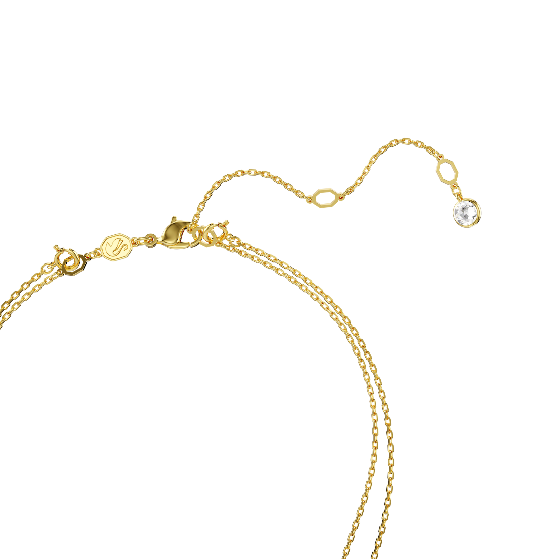 Sublima layered pendant, White, Gold-tone plated 5683442