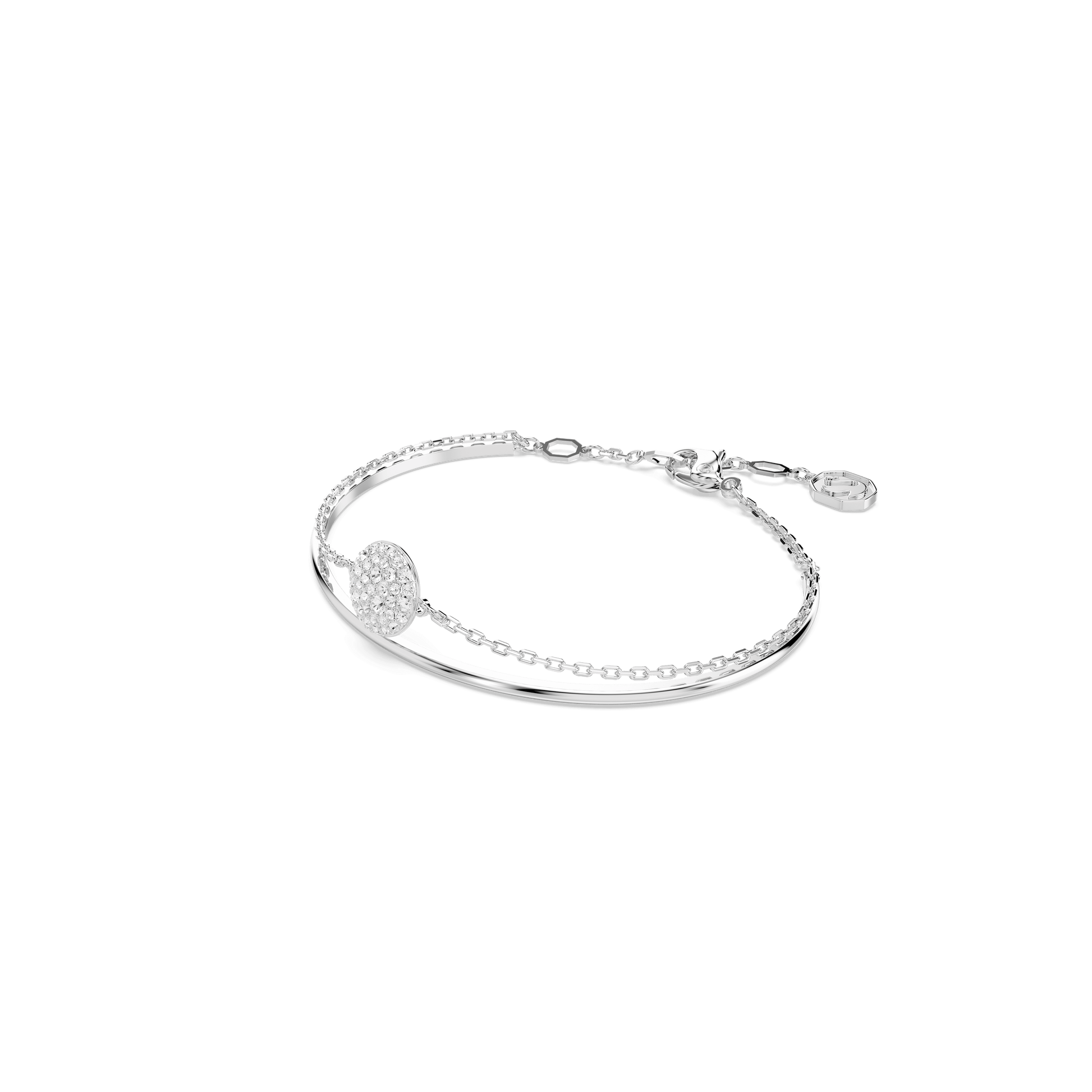 Sublima bangle, White, Rhodium plated 5683447