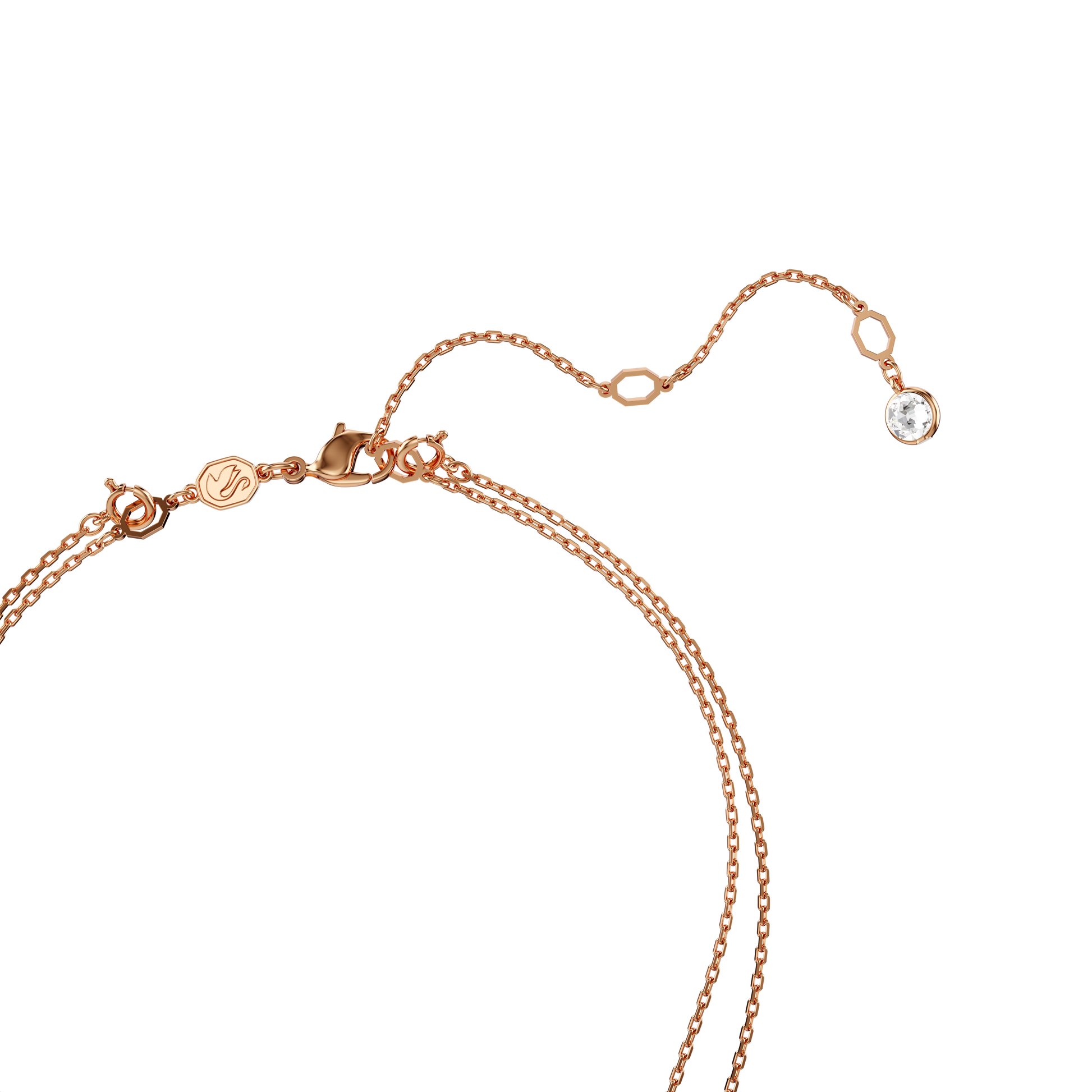 Sublima layered pendant, White, Rose gold-tone plated 5683449
