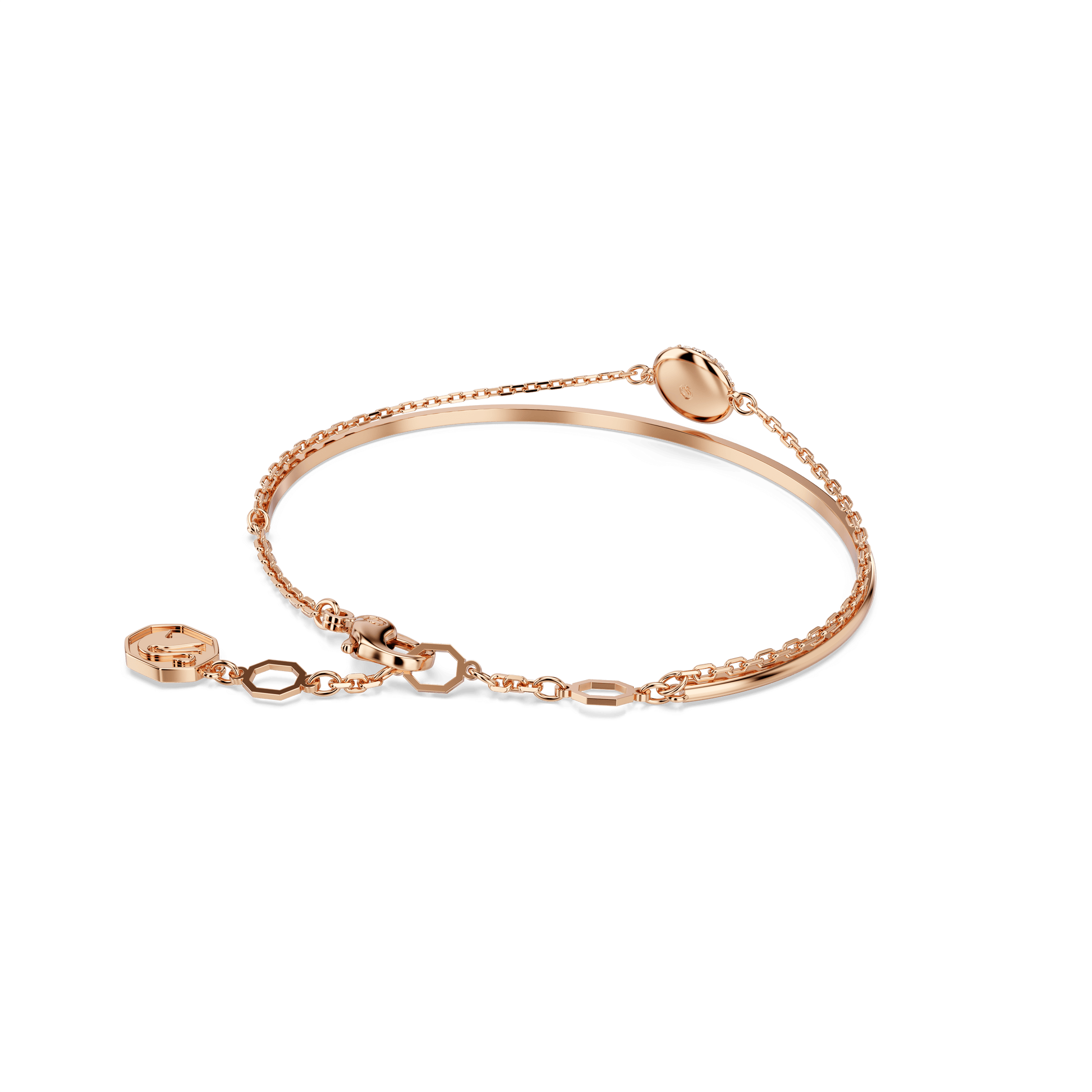 Sublima bangle, White, Rose gold-tone plated 5683452