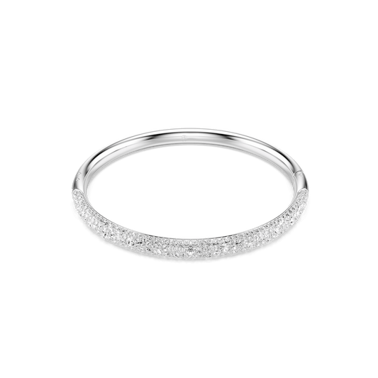 Sublima bangle, Snow pavé, White, Rhodium plated 5684242