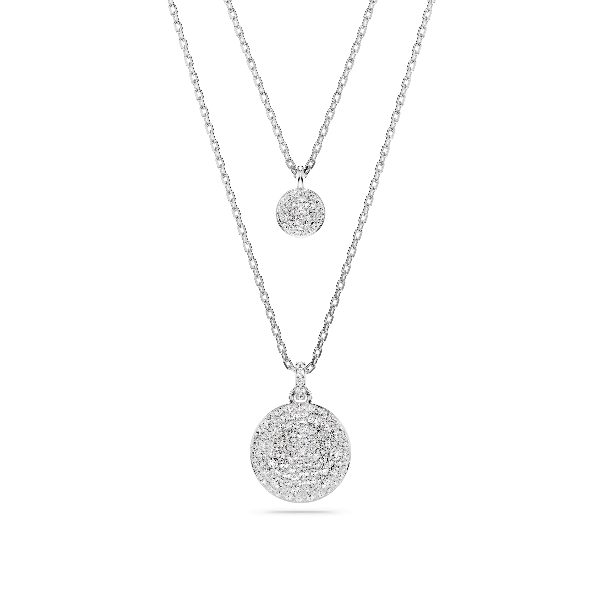 Sublima layered pendant, White, Rhodium plated 5684244