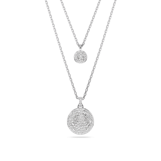 Sublima layered pendant, White, Rhodium plated 5684244