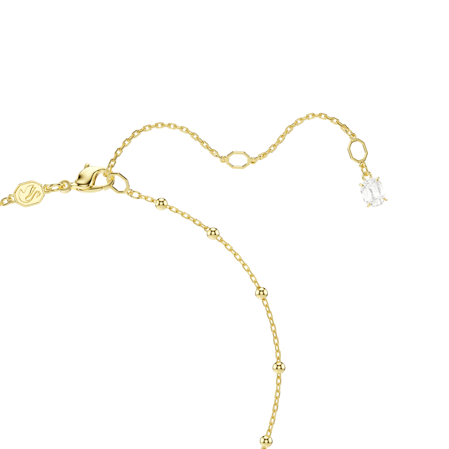 Imber Y necklace, Round cut, White, Gold-tone plated 5684510