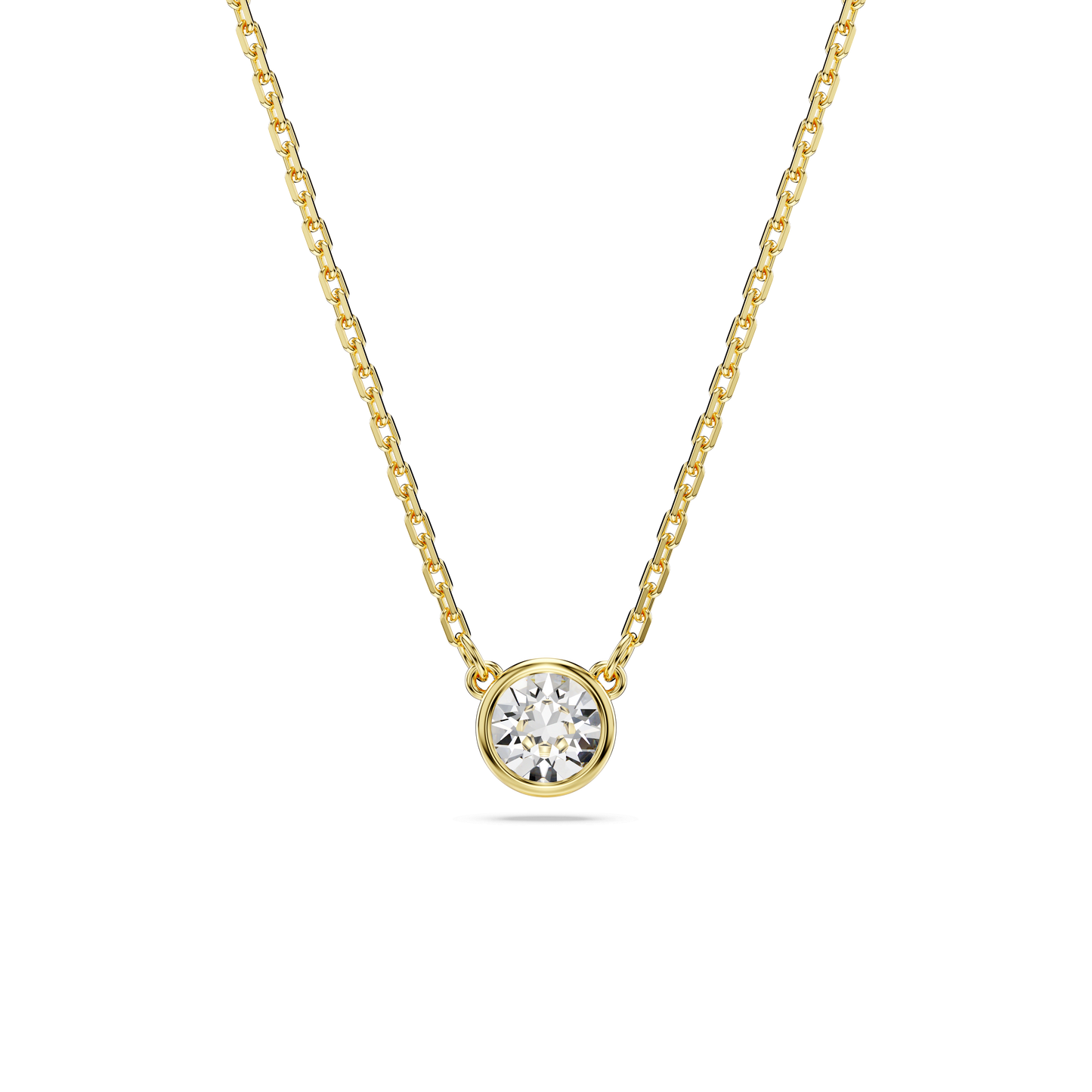 Imber pendant, Round cut, White, Gold-tone plated 5684511