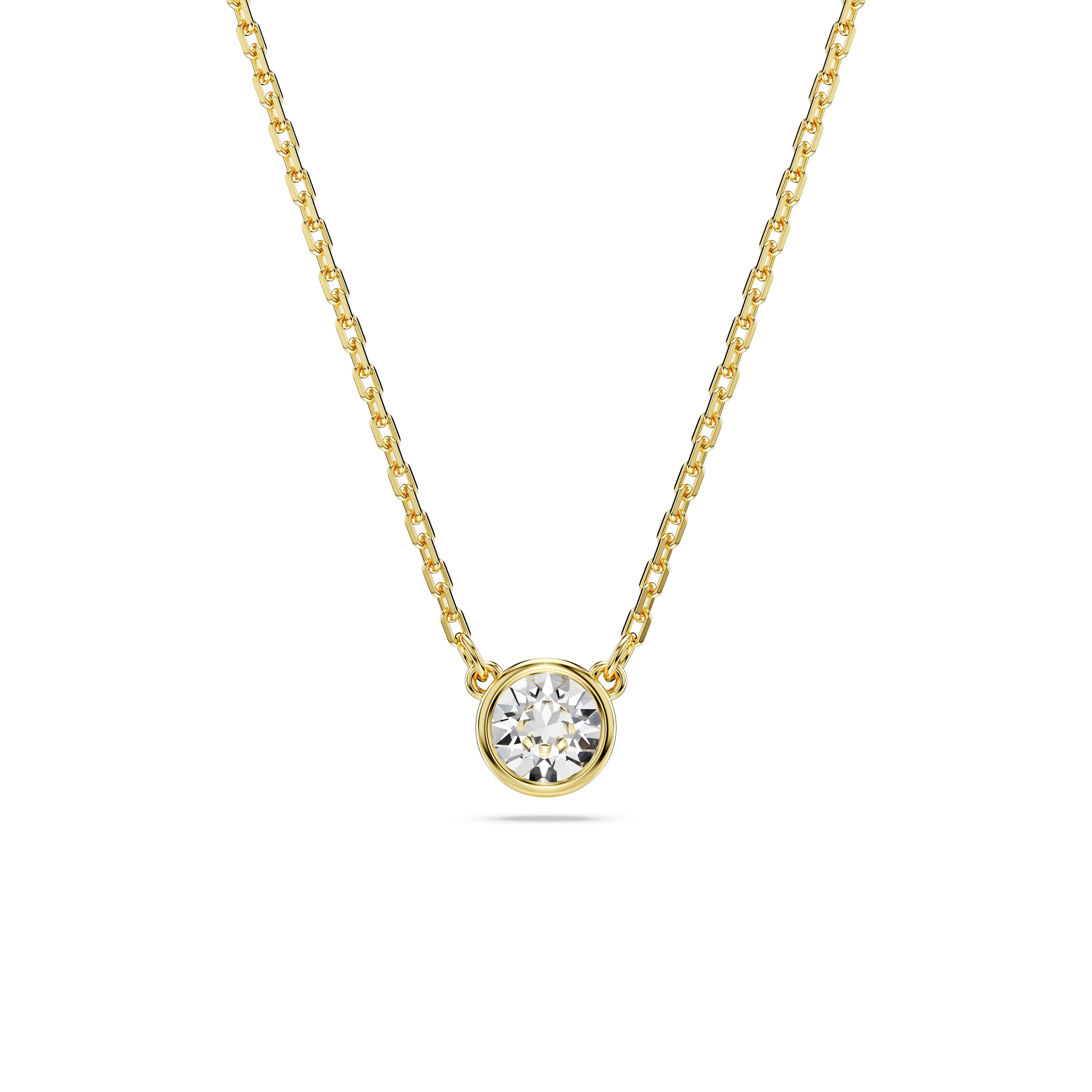 Imber pendant, Round cut, White, Gold-tone plated 5684511