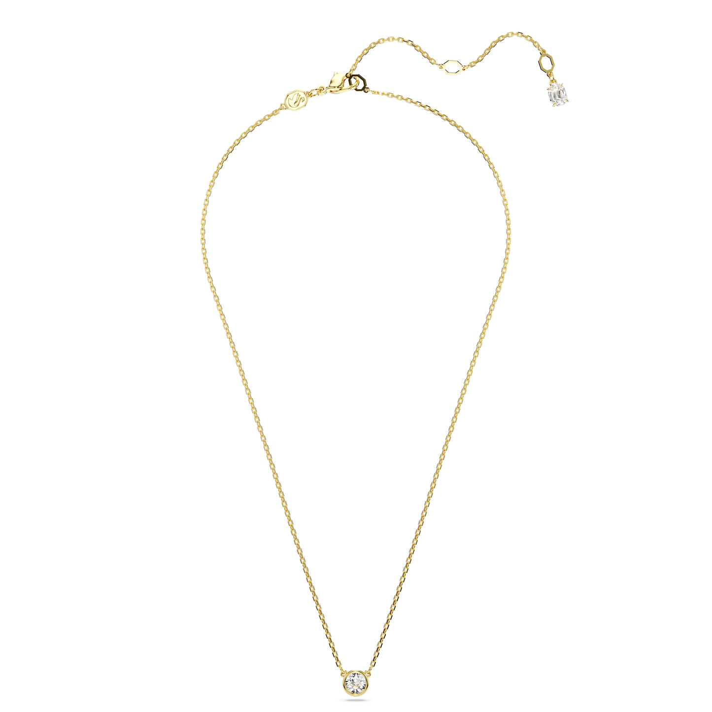 Imber pendant, Round cut, White, Gold-tone plated 5684511