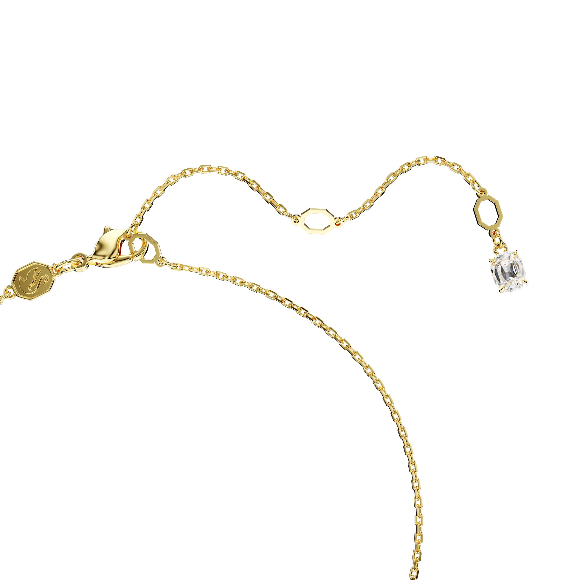 Imber pendant, Round cut, White, Gold-tone plated 5684511