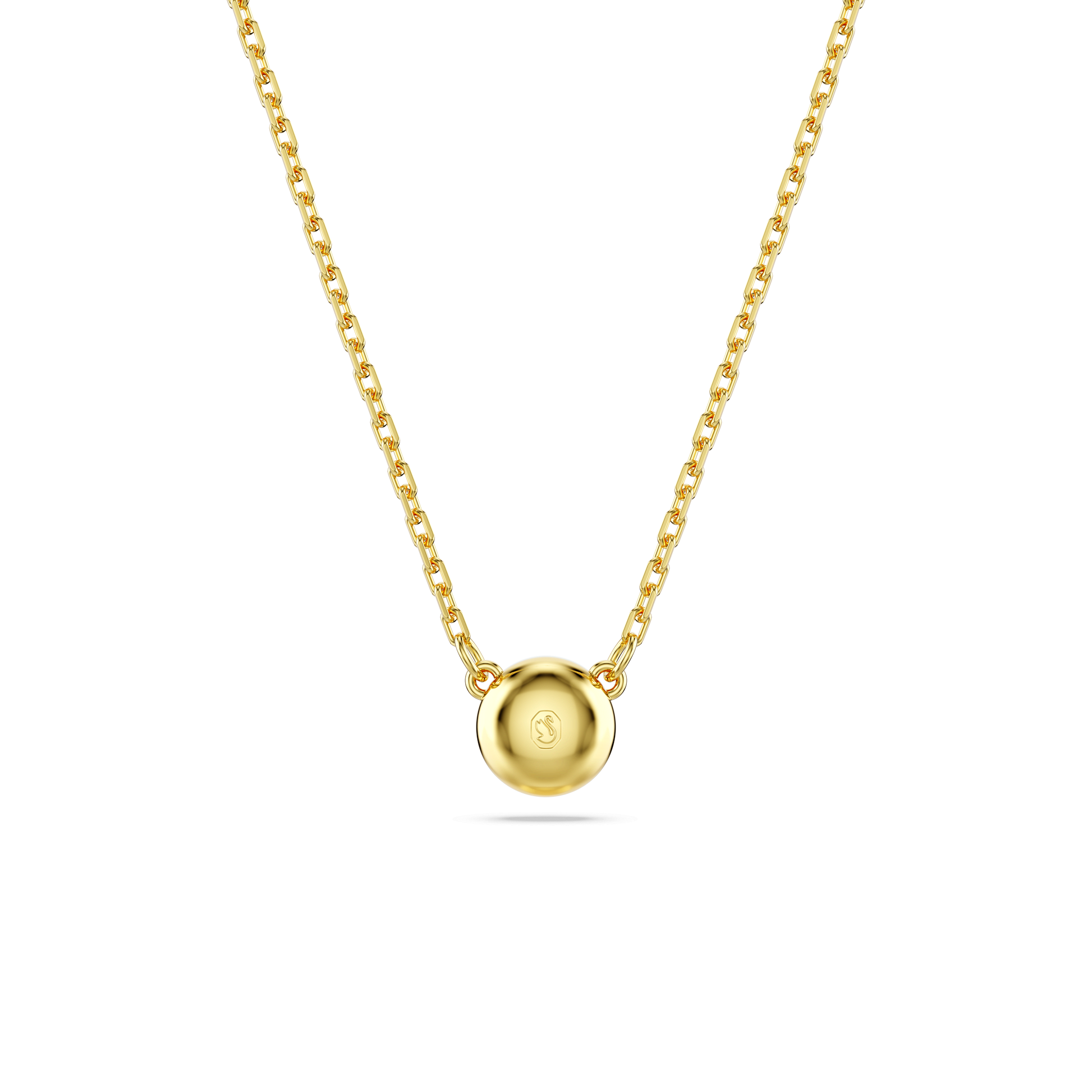 Imber pendant, Round cut, White, Gold-tone plated 5684511