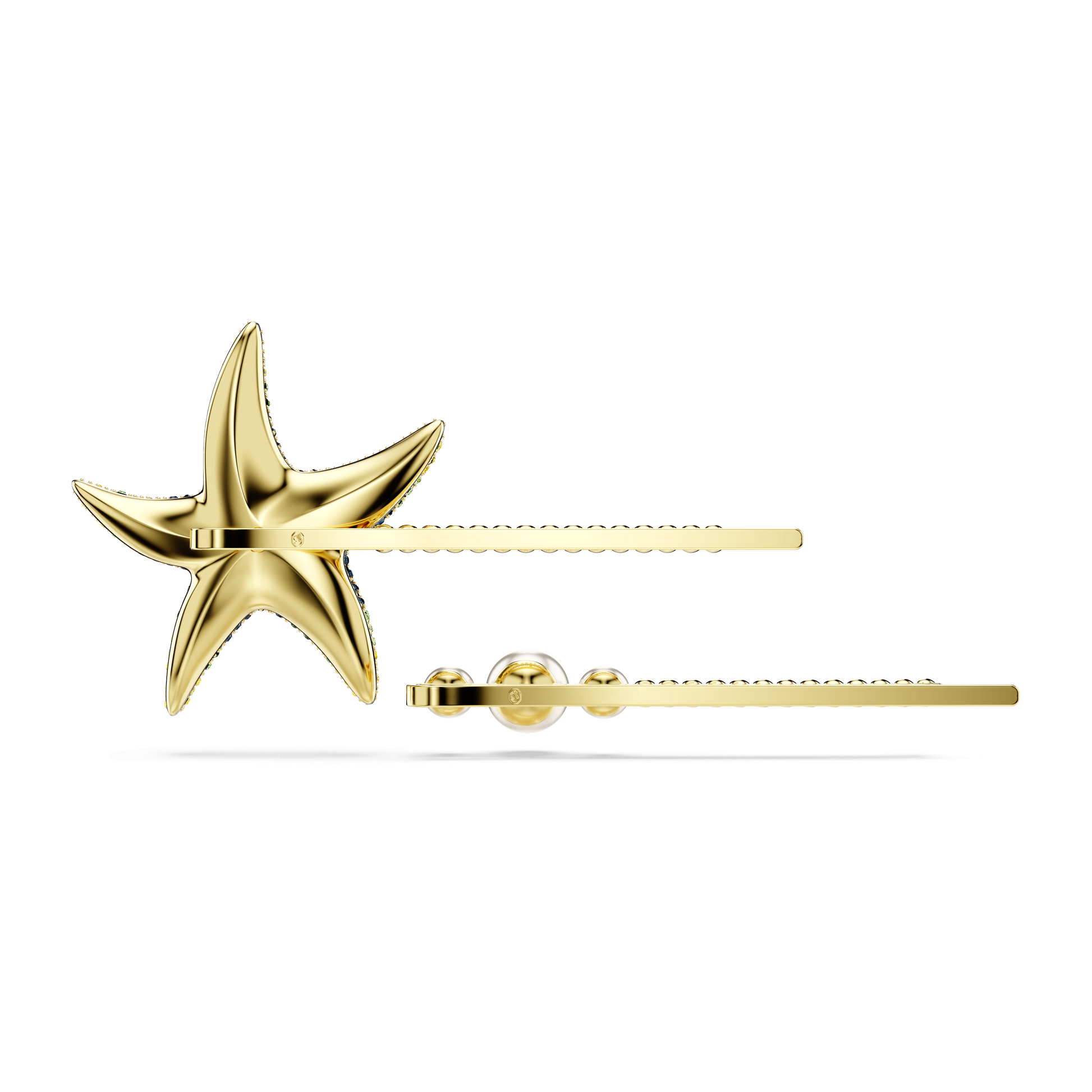 Idyllia hair pin, Set (2), Crystal pearls, Starfish, Multicolored, Gold-tone plated 5686438