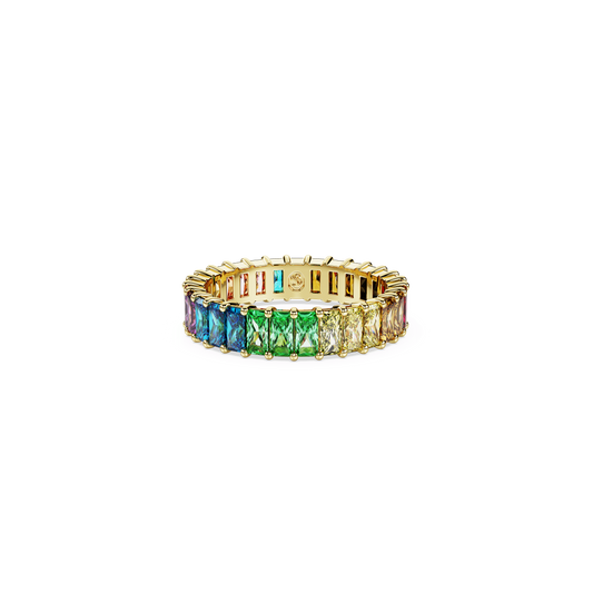 Matrix ring, Baguette cut, Multicolored, Gold-tone plated 5686633